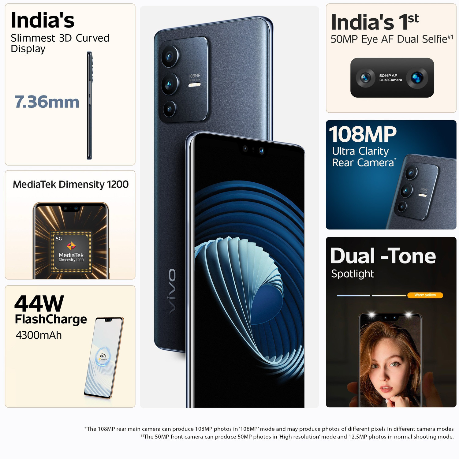 Image of vivo V23 Pro 5G (Stardust Black, 128 GB)