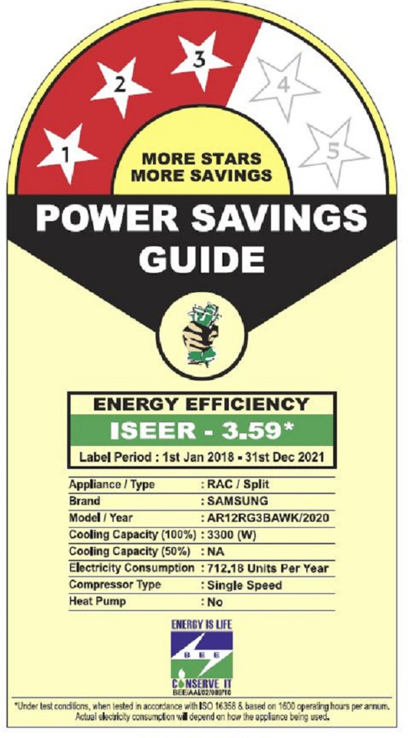 Image of Samsung 2021 Model 1 Ton 3 Star Split AC