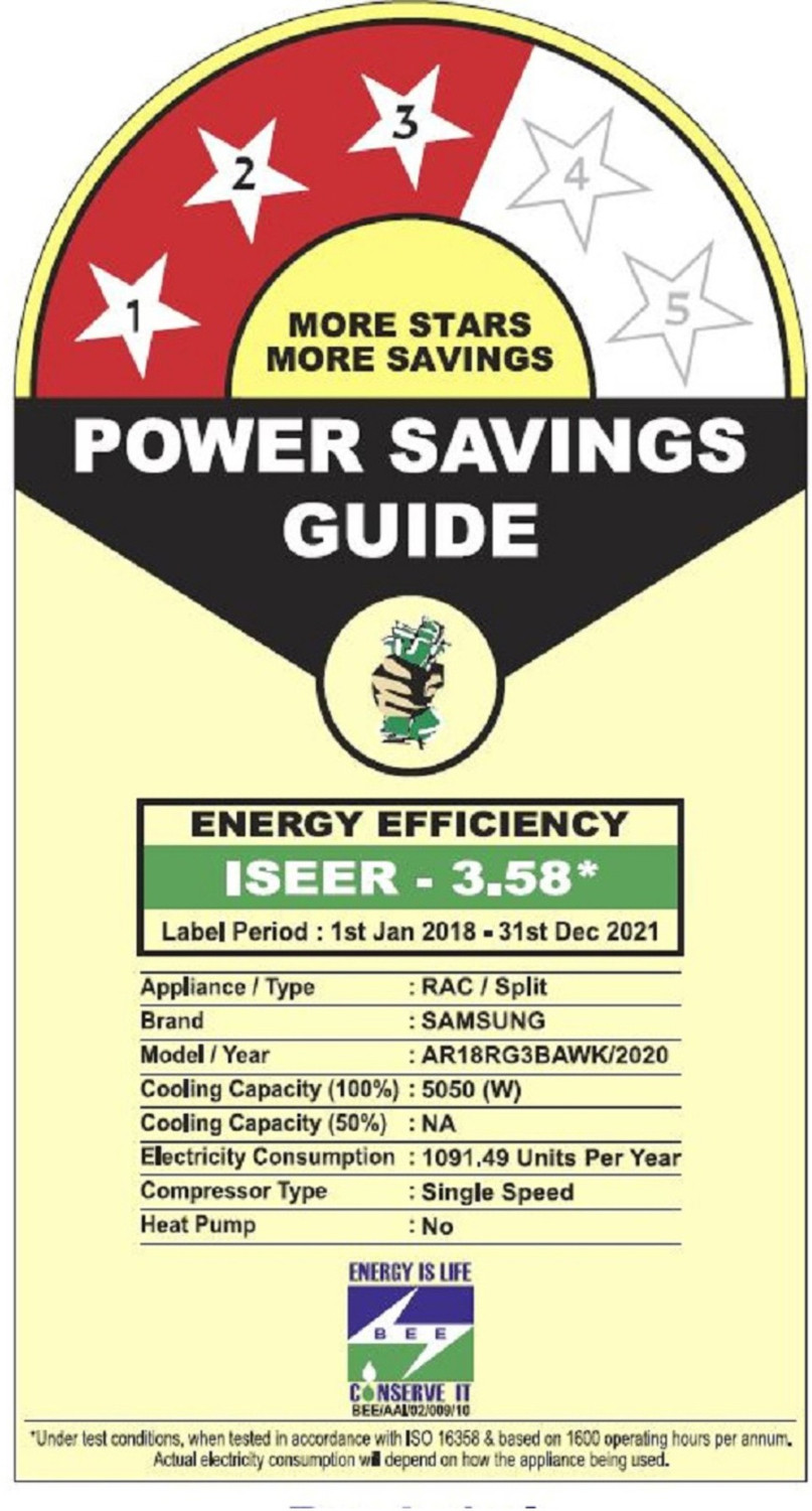 Image of Samsung 2021 Model 1.5 Ton 3 Star Split AC