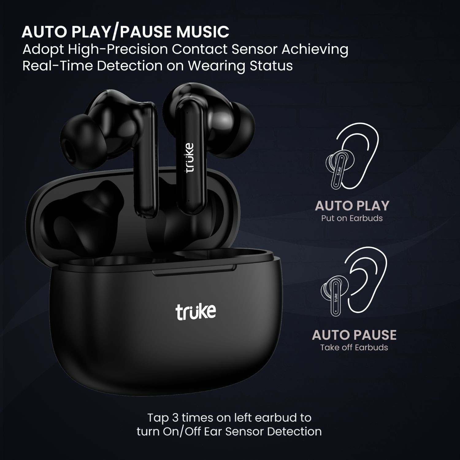 Image of truke Airbuds Lite with Quad Mic ENC, 48Hrs Battery, Gaming Mode,Made in India, 5.1v Bluetooth