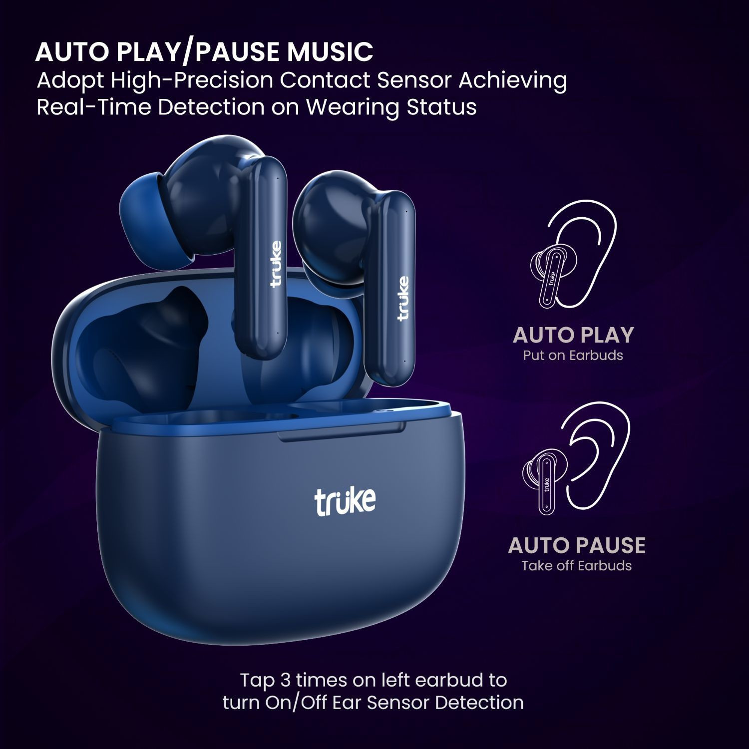 Image of truke Airbuds Lite with Quad Mic ENC, 48Hrs Battery, Gaming Mode,Made in India, 5.1v Bluetooth
