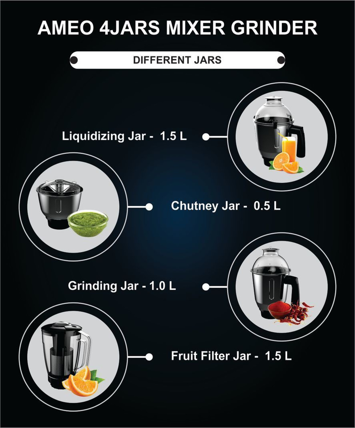 Image of Crompton Ameo 750 W Mixer Grinder