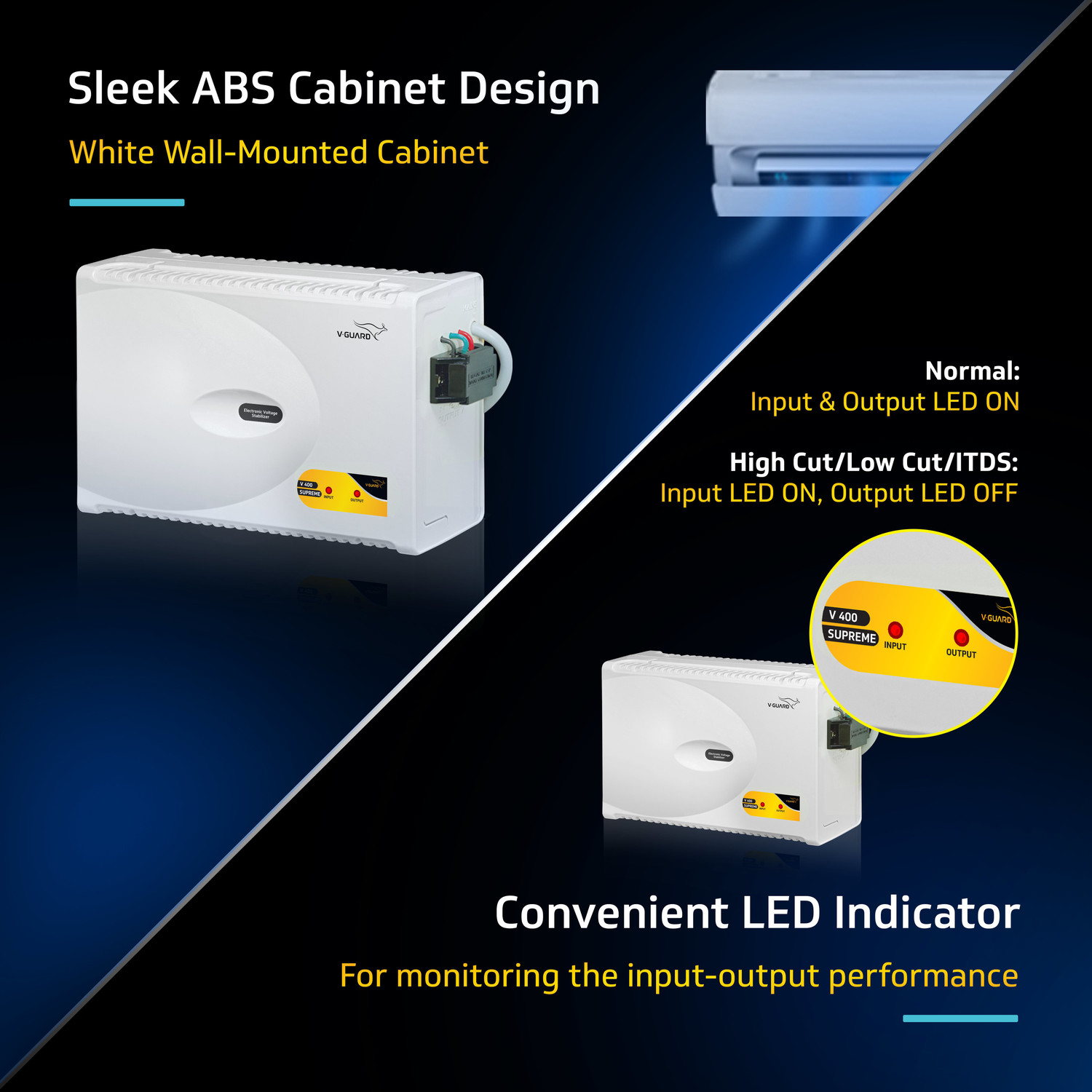 Image of V-Guard V 400 Supreme for 1.5 Ton A.C (170 to 280V) Voltage Stabilizer