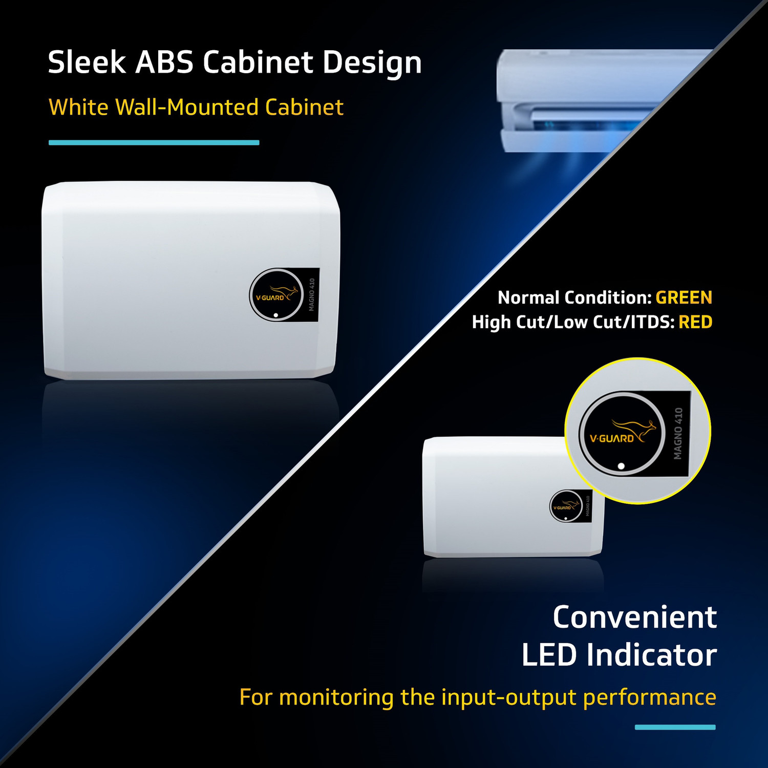Image of V-Guard Magno 410 for 1.5 Ton A.C (170V To 270V) Voltage Stabilizer