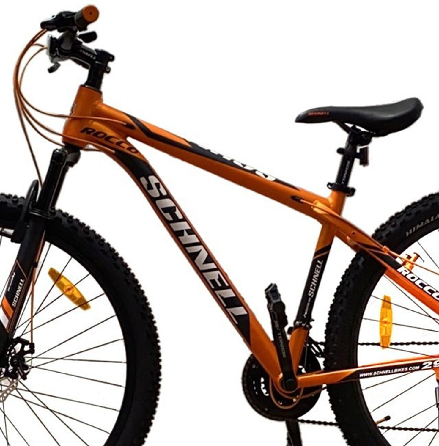 Image of CYCLOMAX SCHNELL ROCCO 29'T, 21 SPEED, D /Disk Break with Free Accessories Premium MTB 29 T (inch) Mountain /Hardtail Cycle (21 Gear, Orange, Only Front Suspension)