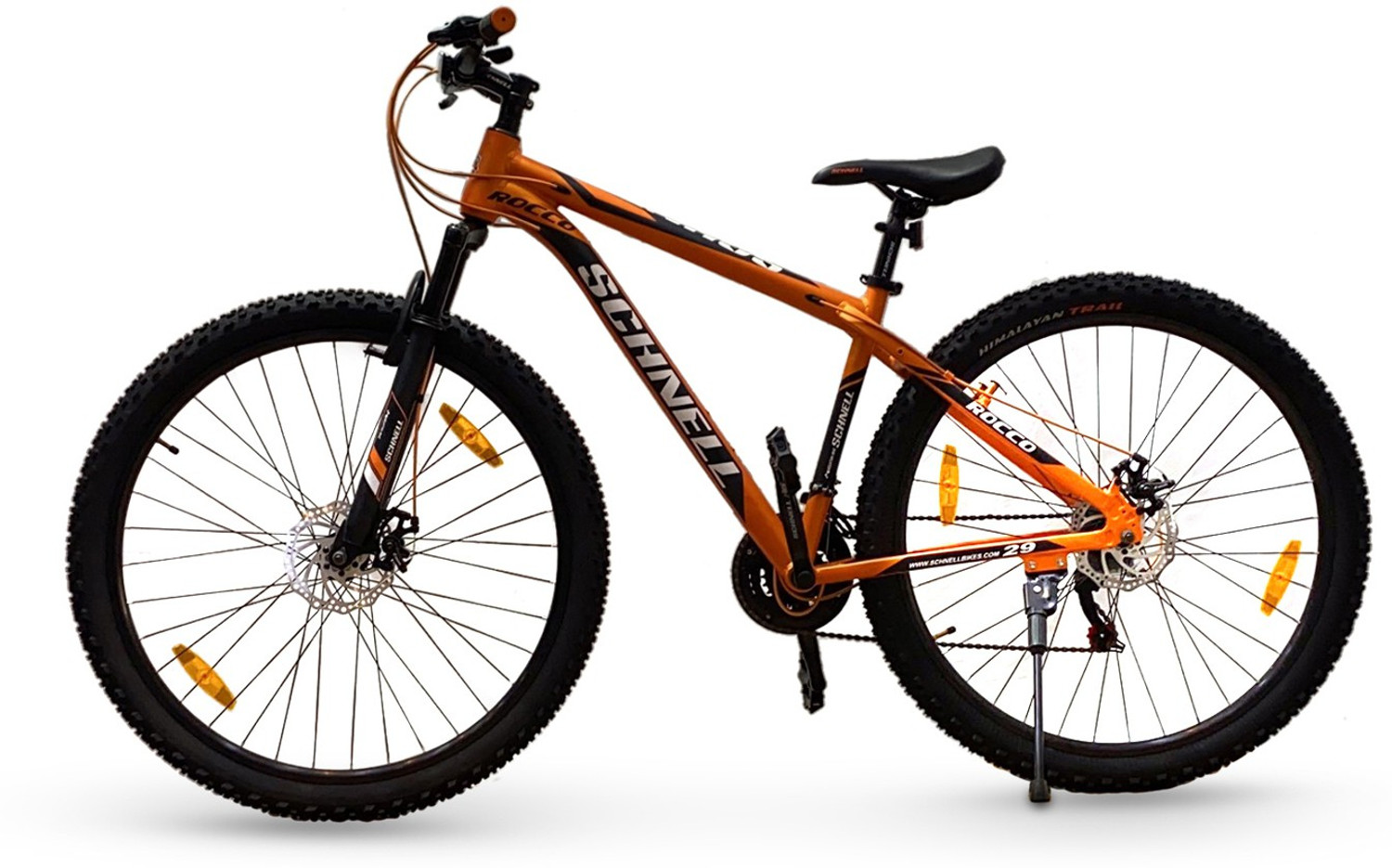 Image of CYCLOMAX SCHNELL ROCCO 29'T, 21 SPEED, D /Disk Break with Free Accessories Premium MTB 29 T (inch) Mountain /Hardtail Cycle (21 Gear, Orange, Only Front Suspension)