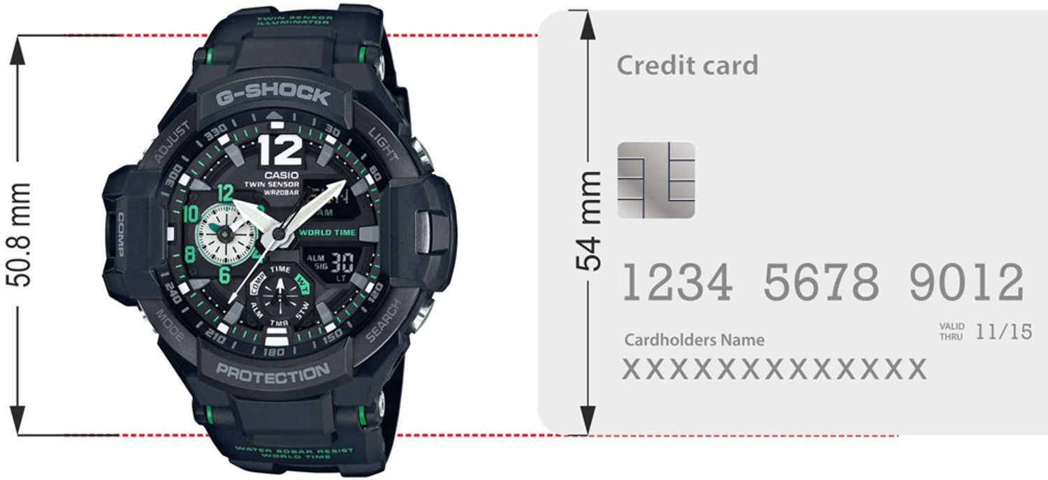 Image of CASIO GA-1100-1A3DR G-Shock ( GA-1100-1A3DR ) Analog-Digital Watch - For Men