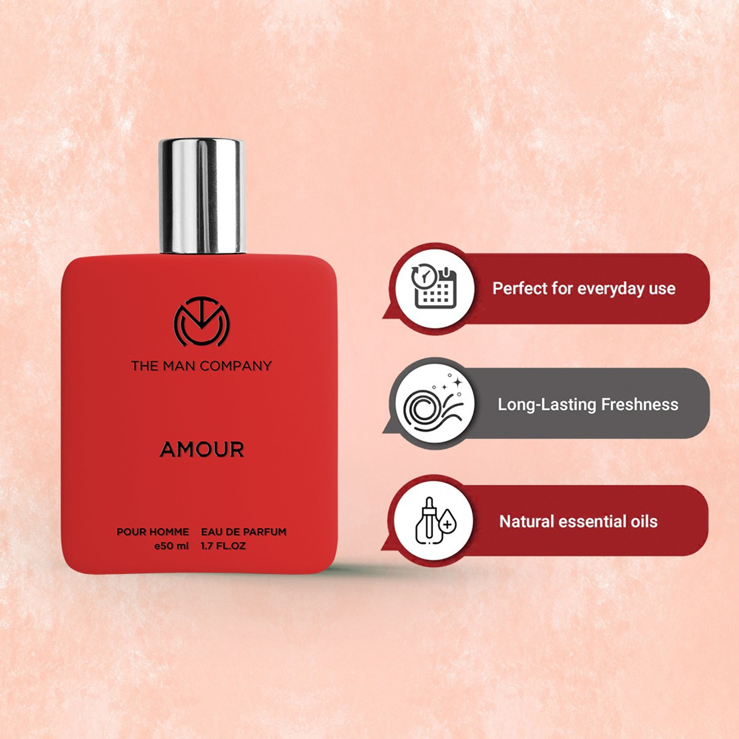 Image of THE MAN COMPANY Amour | Perfume for Men | Premium Fragrance | Long Lasting Freshness | Eau de Parfum - 50 ml