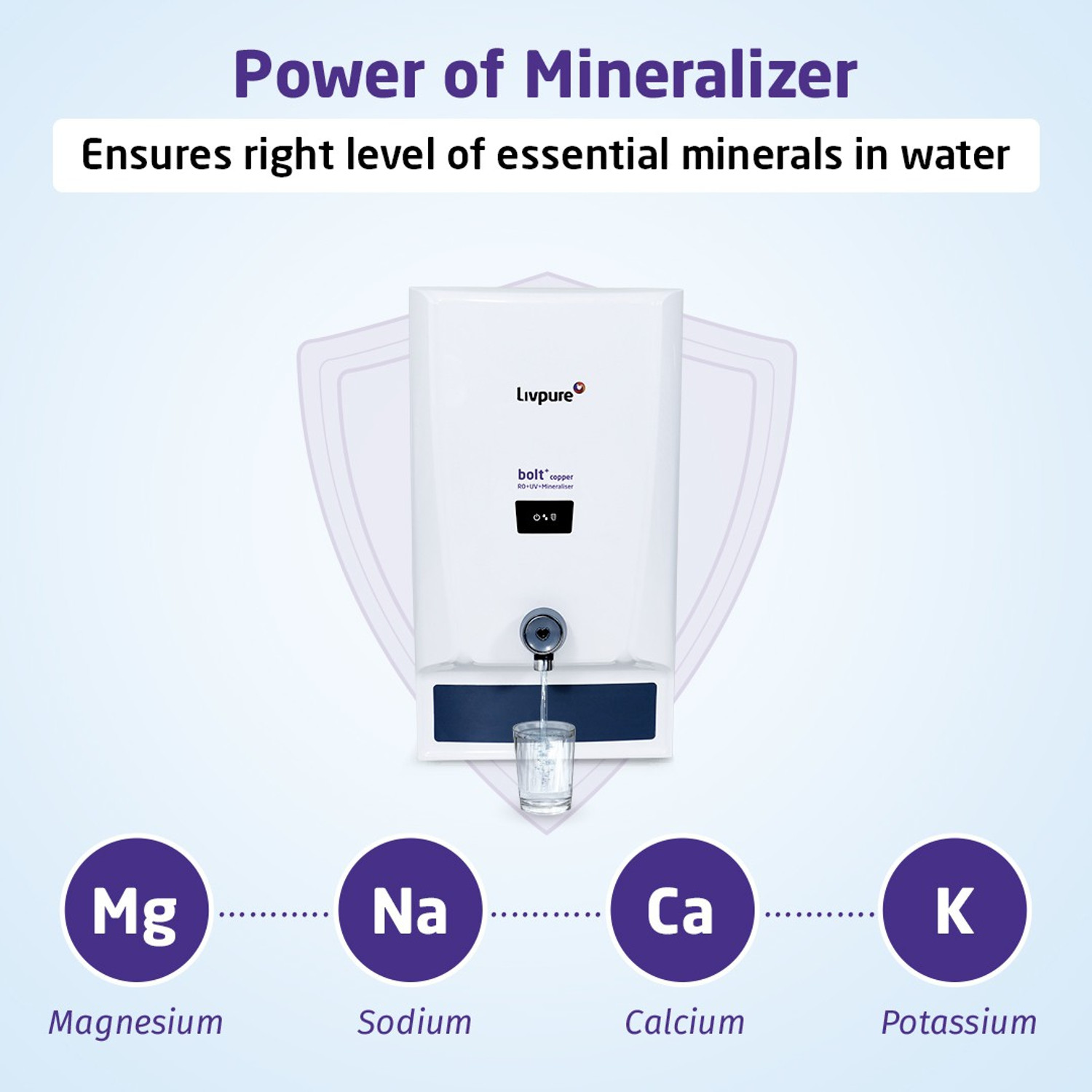Image of LIVPURE LIV-BOLT+ COPPER(RO+UV+MIN) 7 L RO + UV + Mineraliser Water Purifier 7 STAGE ADVANCED PURIFICATION WITH HR TECHNOLOGY | SUITABLE FOR ALL - BOREWELL, TANKER, MUNICIPALITY WATER