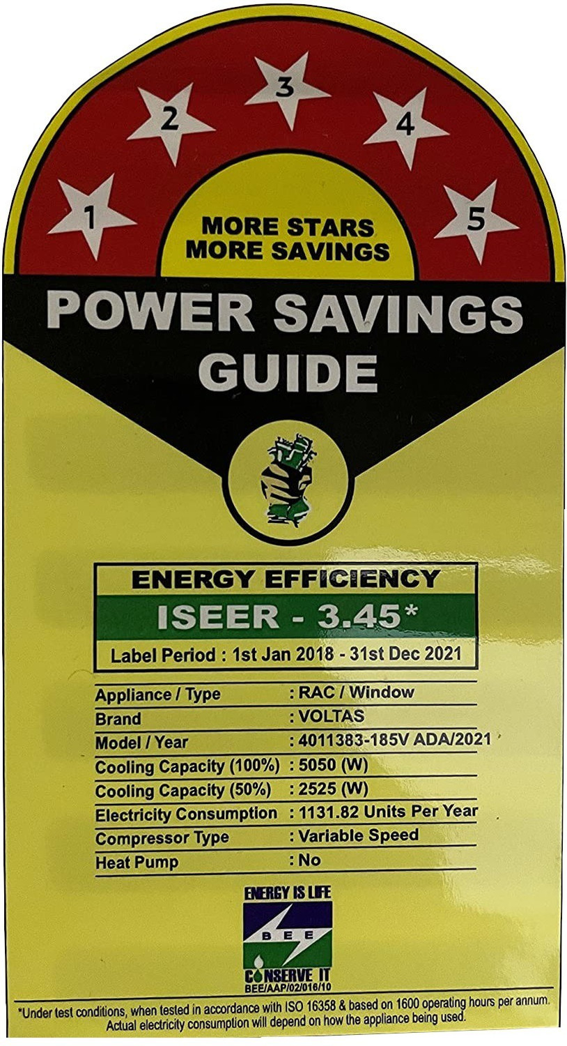 Image of Voltas 1.5 Ton 5 Star Window Inverter Expandable AC - White (185V ADA, Copper Condenser)