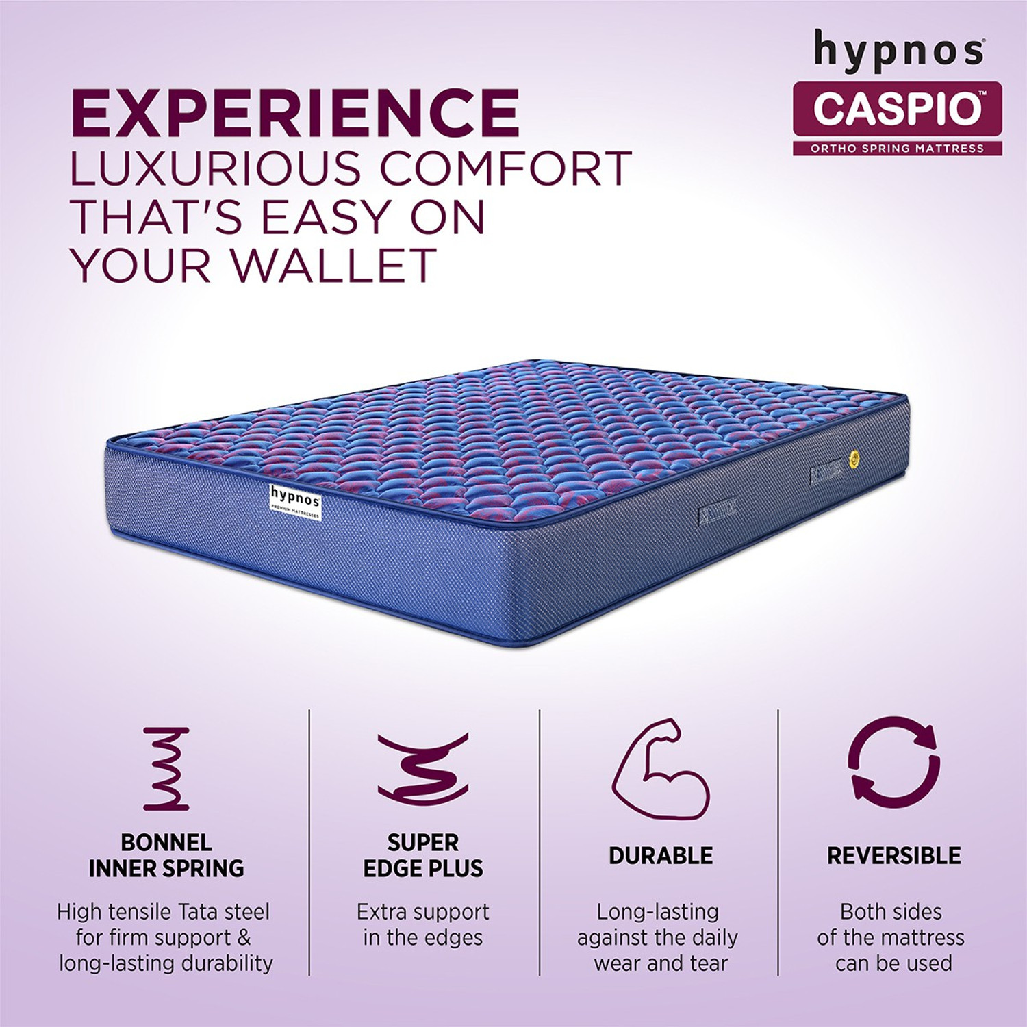 Image of Hypnos Caspio Orthopedic High Resillence PU Foam, Medium Soft, Even Weight Distribution 10 inch Single Bonnell Spring Mattress