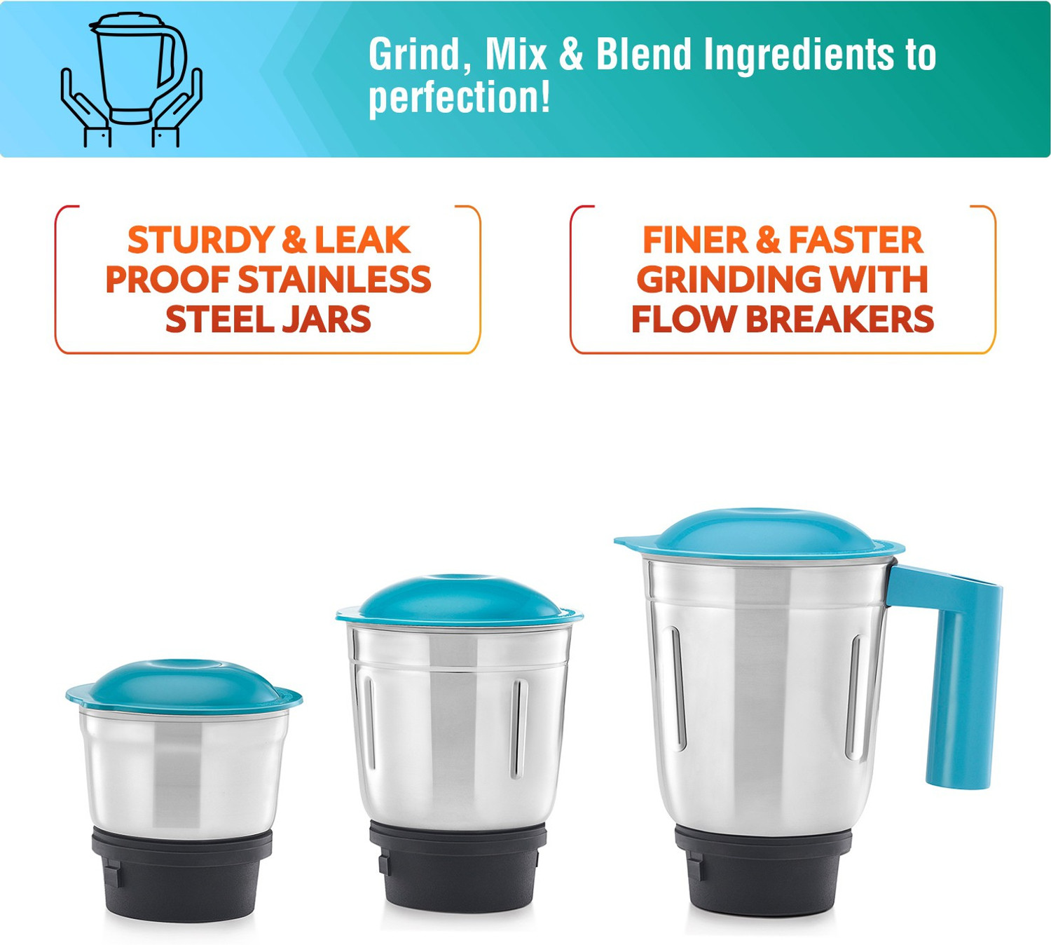 Image of USHA Spin Pro 500 W Mixer Grinder