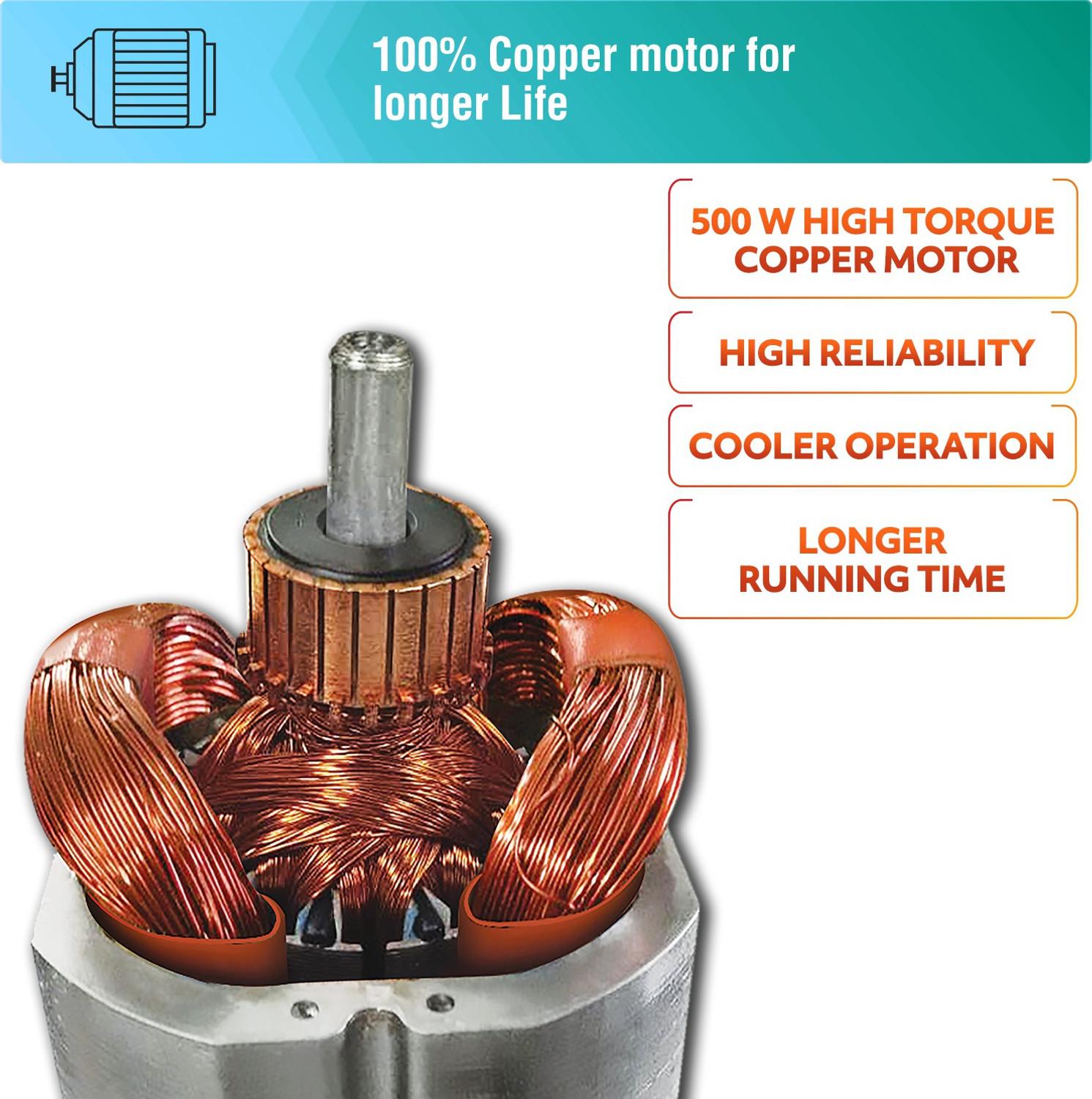 Image of USHA Spin Pro 500 W Mixer Grinder