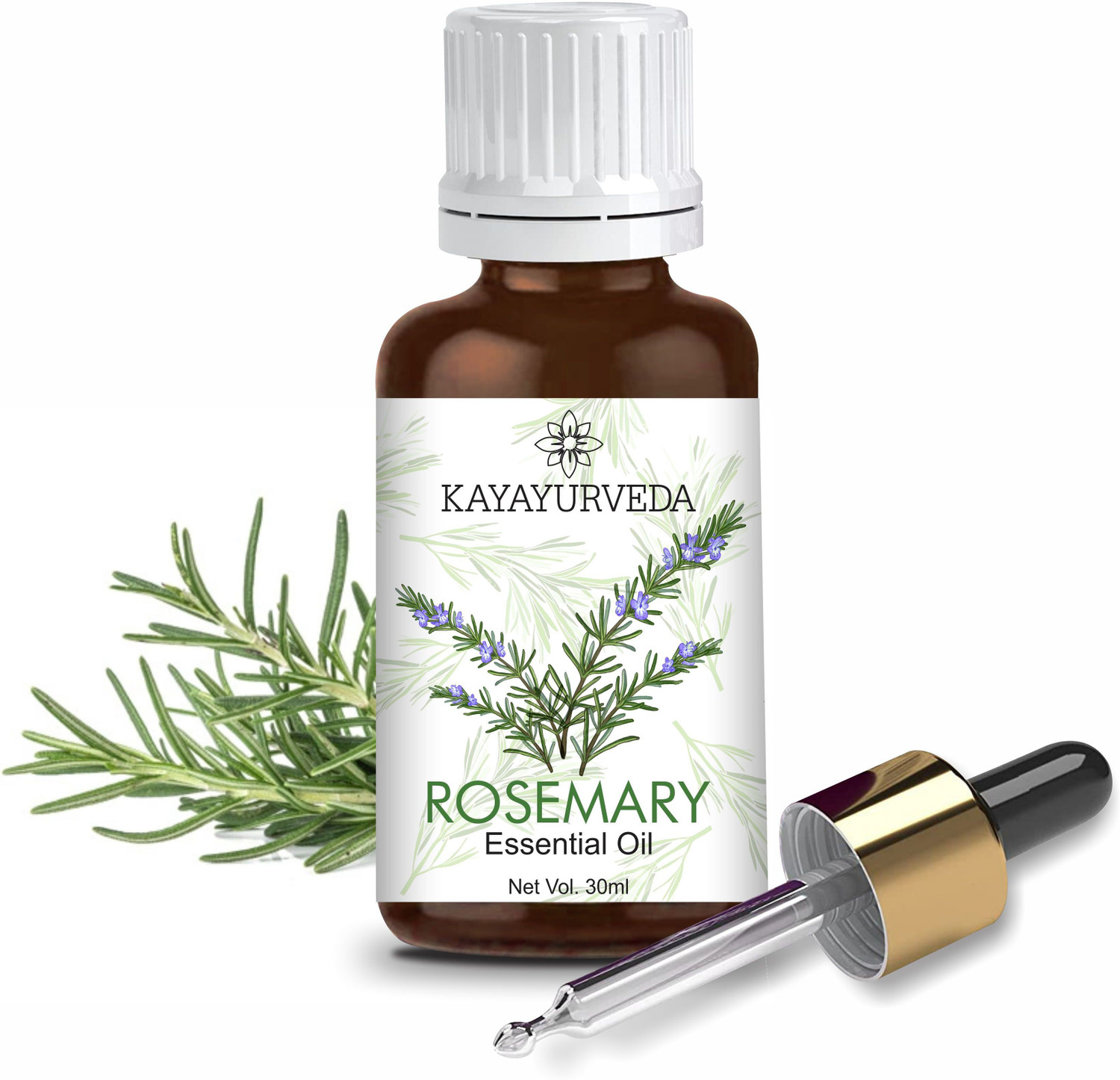 Image of KAYAYURVEDA Rosemary Essential Oil - 100% Pure Therapeutic Grade Rosemary Oil