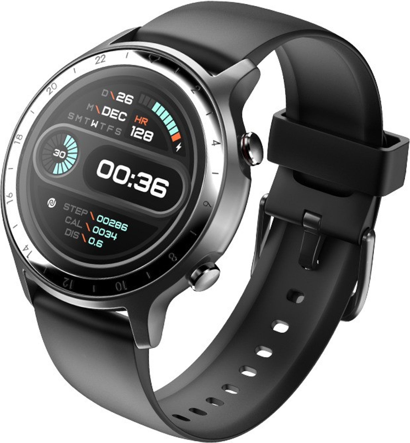 Noise NoiseFit Active with GPS, SpO2 Monitor Smartwatch  (Black Strap, Regular)