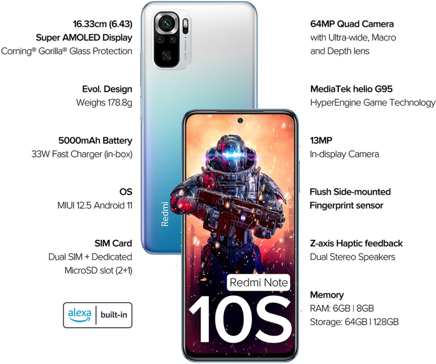 Image of REDMI Note 10S (Deep Sea Blue, 128 GB)