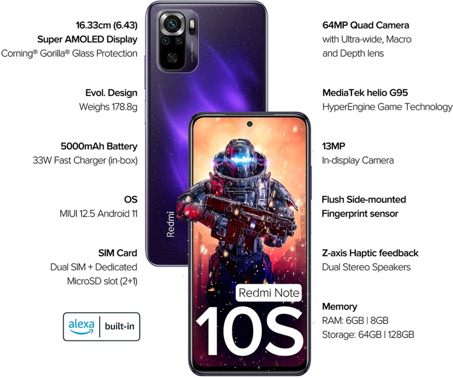 Image of REDMI Note 10S (Cosmic Purple, 64 GB)