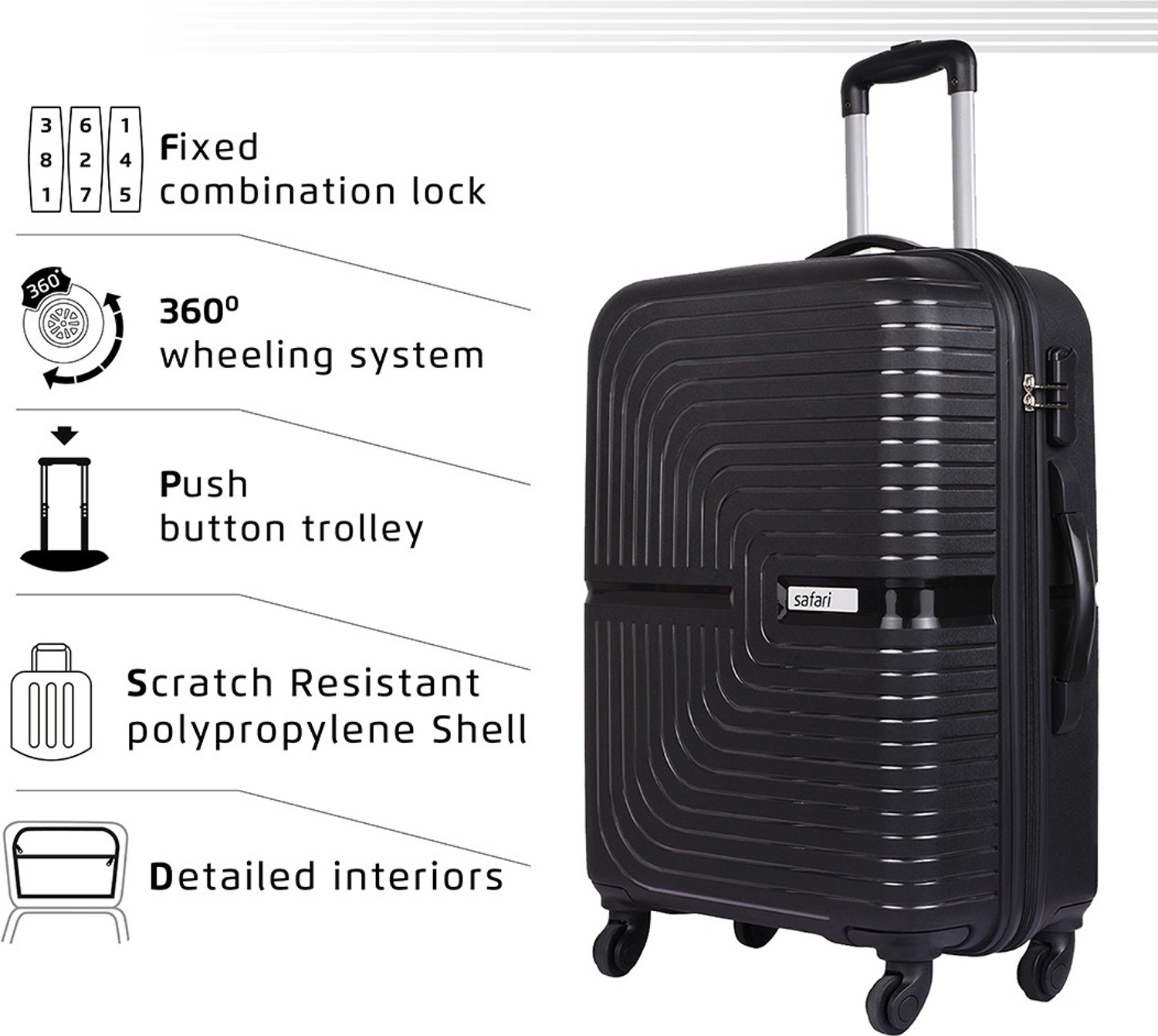 Image of SAFARI ECLIPSE 66 Check-in Suitcase 4 Wheels - 26 inch