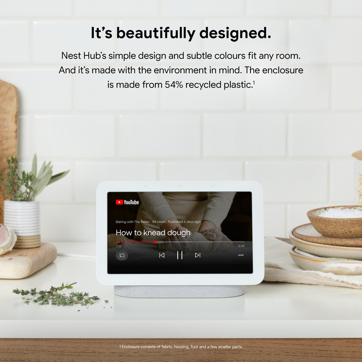 Image of Google Nest Hub (2nd gen), Display with Google Assistant Smart Speaker