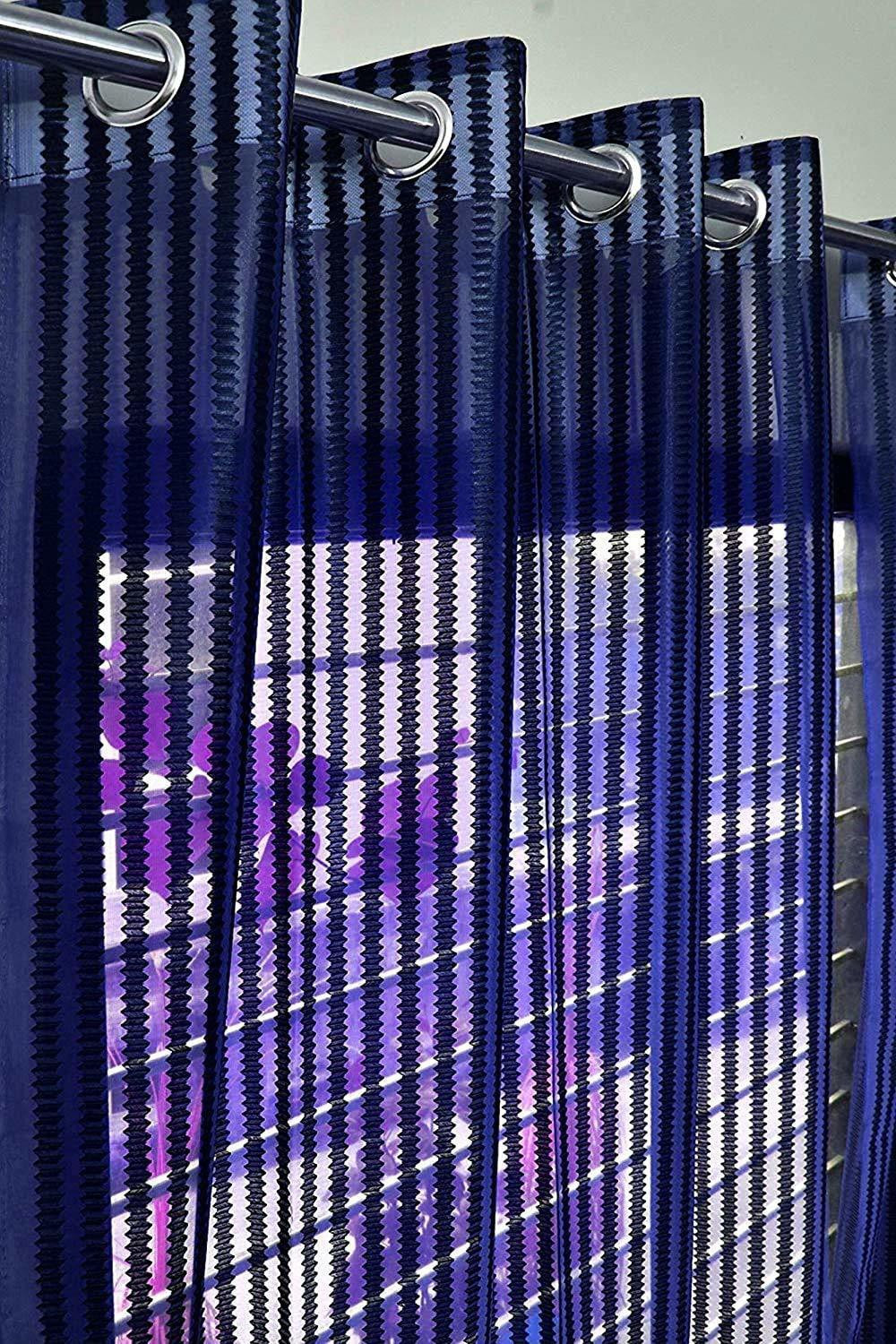 Image of Fabrilia 152 cm (5 ft) Window Tissue Semi Transparent Curtain (Pack Of 2)