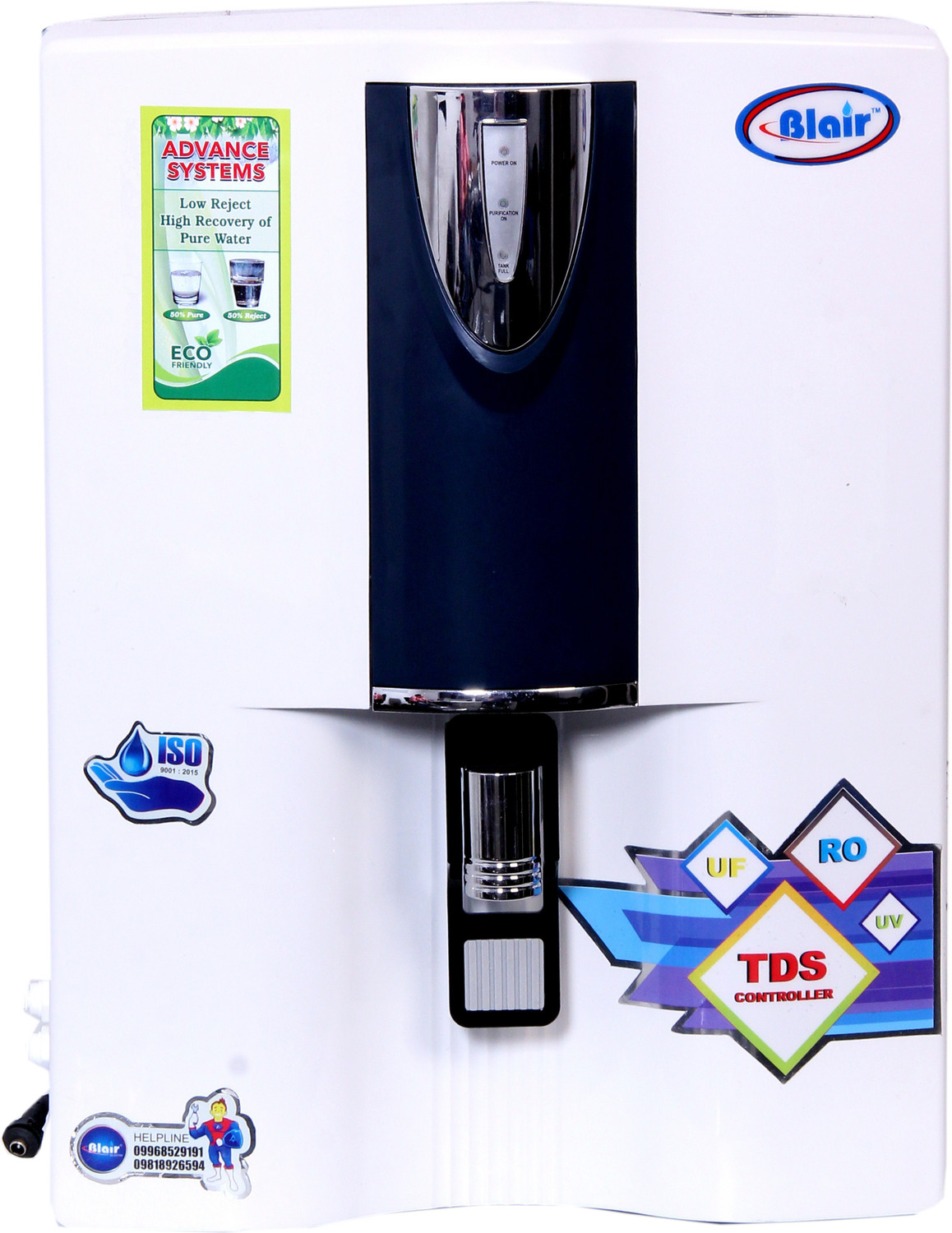 Image of Blair MISTY (WHITE) ADVANCE RO+UV+UF+TDS 15 L RO + UV + UF + TDS Water Purifier (White)