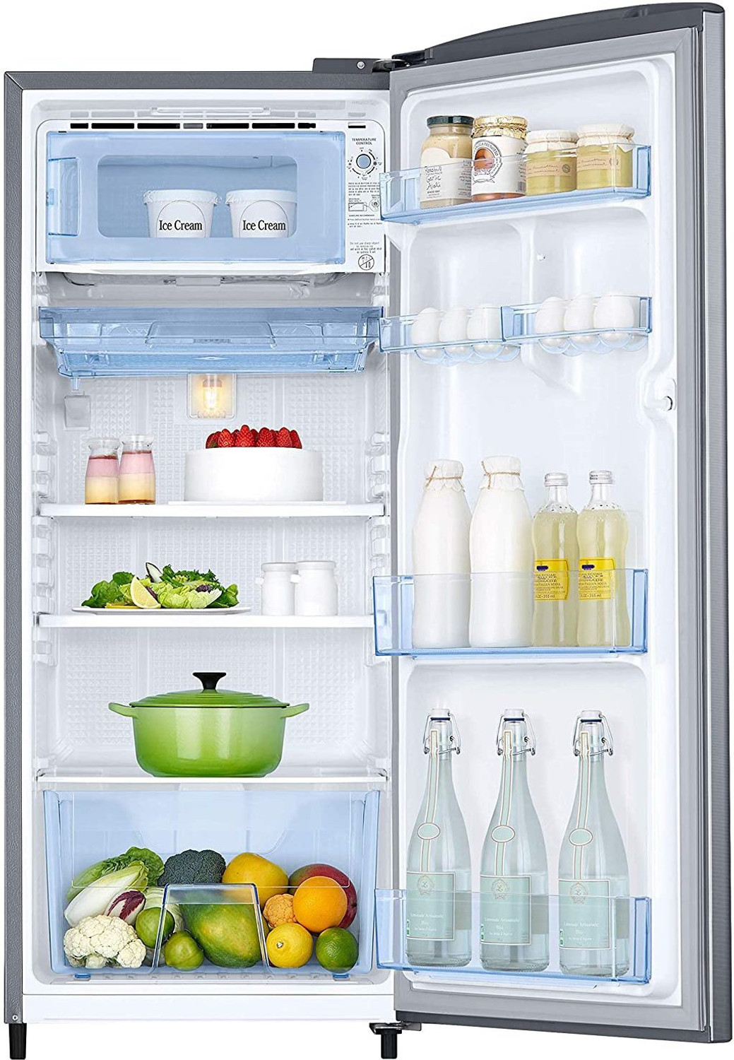 Image of SAMSUNG 195 L Direct Cool Single Door 1 Star Refrigerator (SILVER, RR19A20CAGS /NL)