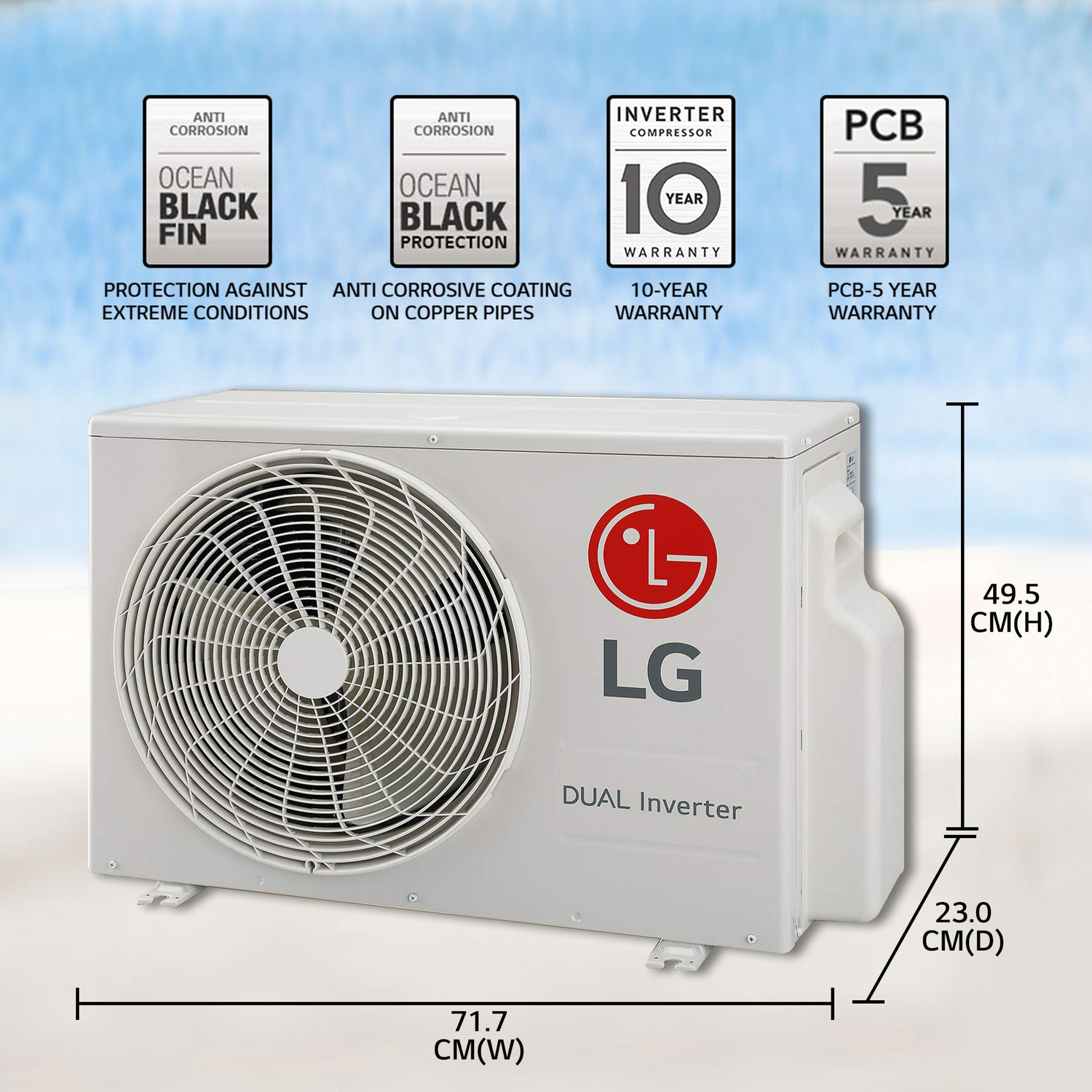 Image of LG 2022 Model 1 Ton 5 Star Split Inverter AI, 4 Way Swing, HD Filter with Anti-Virus Protection Designer Series AC