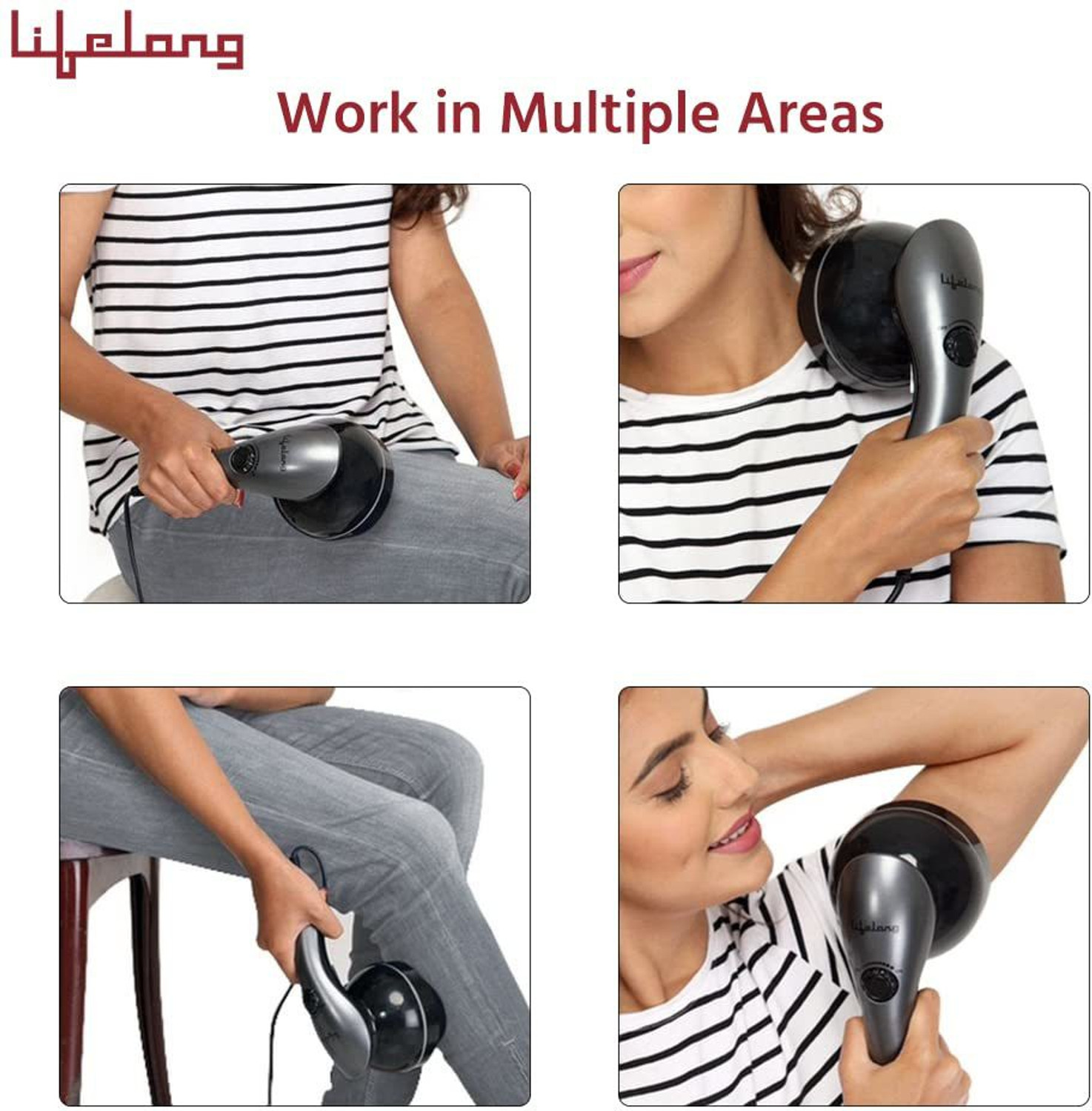 Image of Lifelong LLM171 Powerful Electric Handheld Full Body Massager|Pain Relief of Back, Neck and Foot Massager