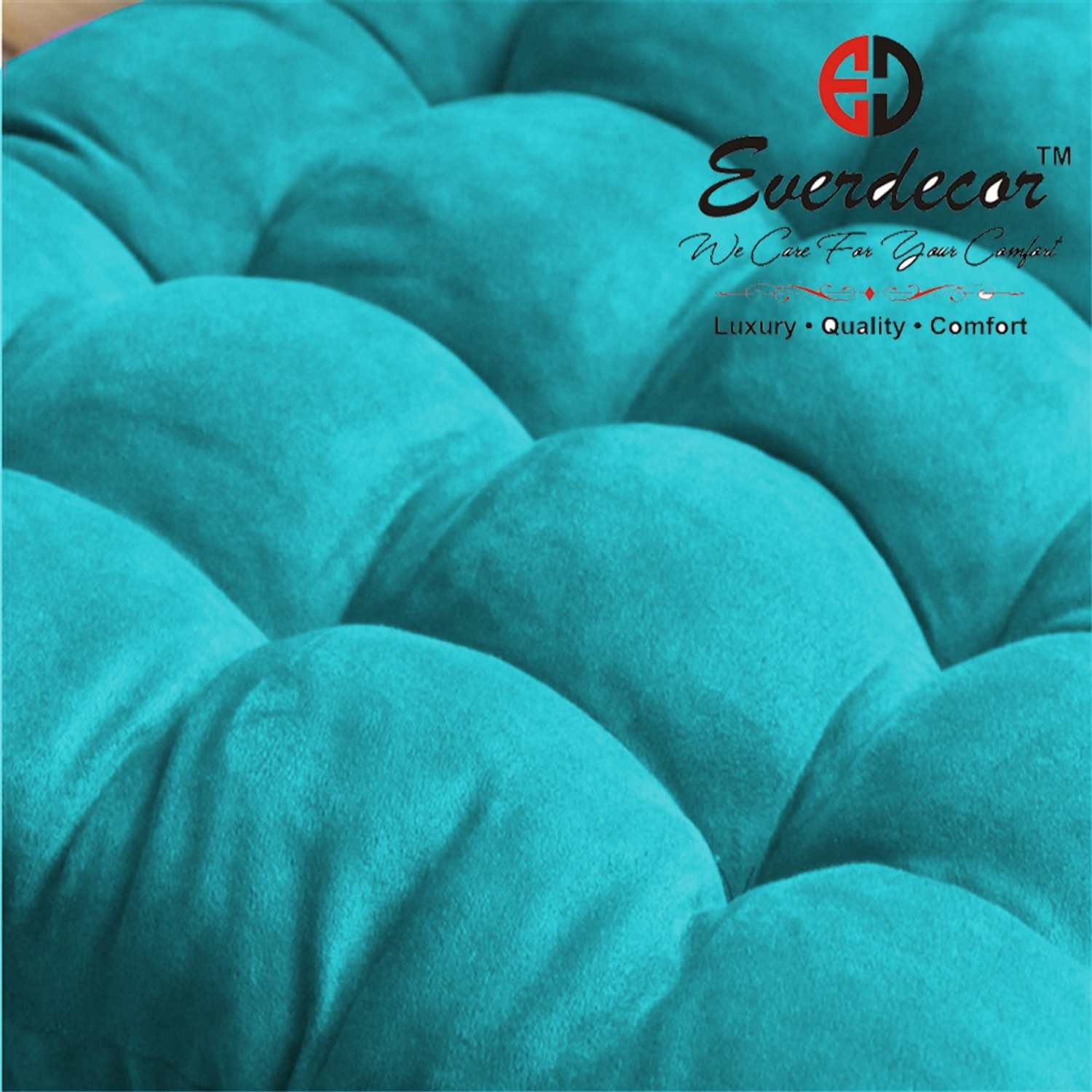 Image of EVERDECOR Polyester Fibre Chair Pad Pack of 1 Solid Rocking Chairpad Cushion