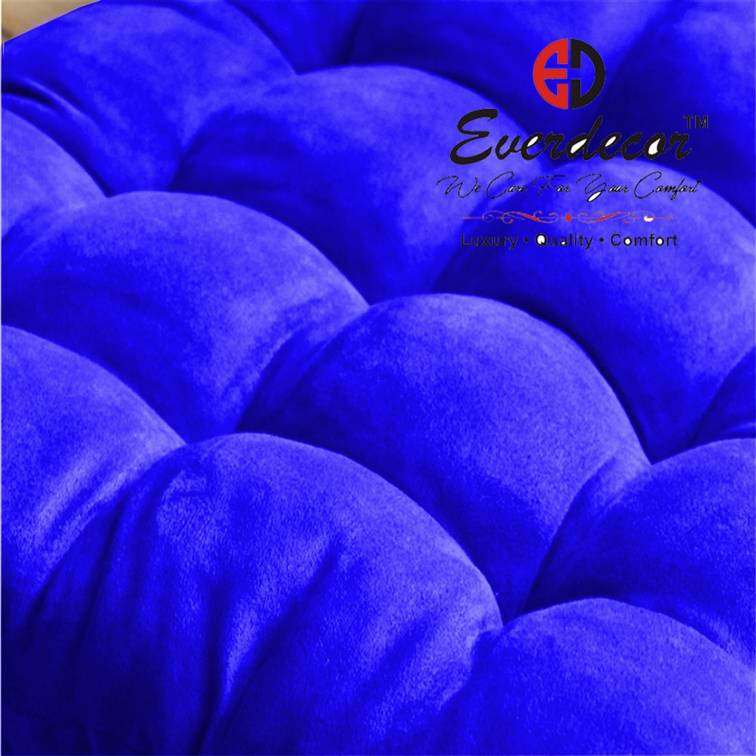 Image of EVERDECOR Polyester Fibre Chair Pad Pack of 1 Solid Rocking Chairpad Cushion