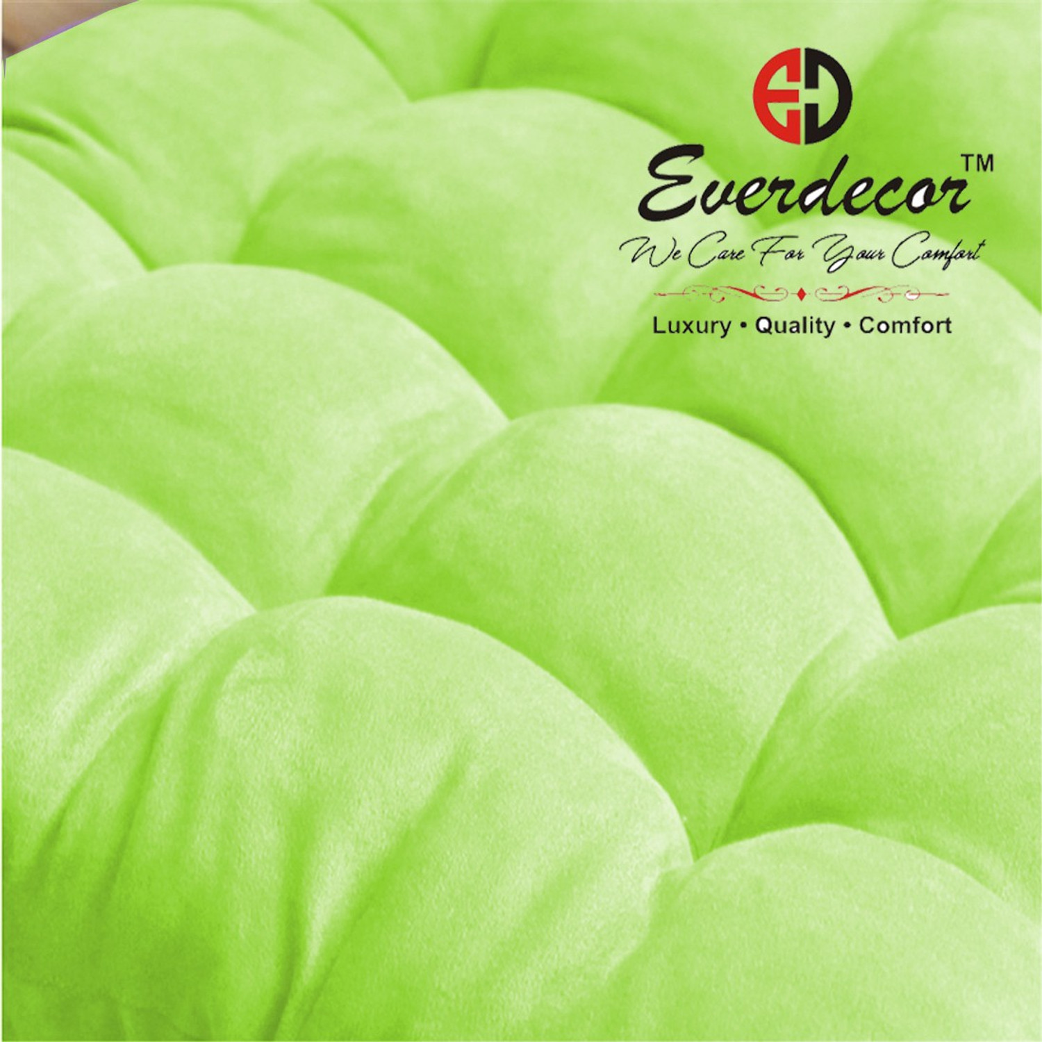 Image of EVERDECOR Polyester Fibre Chair Pad Pack of 1 Solid Rocking Chairpad Cushion
