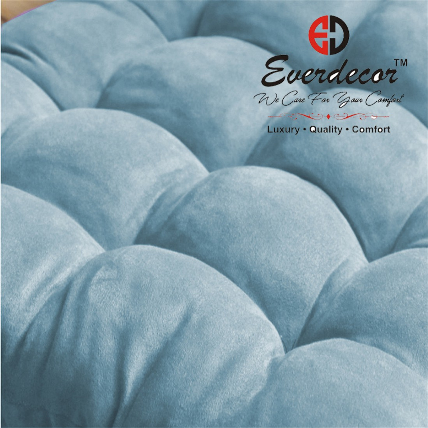 Image of EVERDECOR Polyester Fibre Chair Pad Pack of 1 Solid Rocking Chairpad Cushion