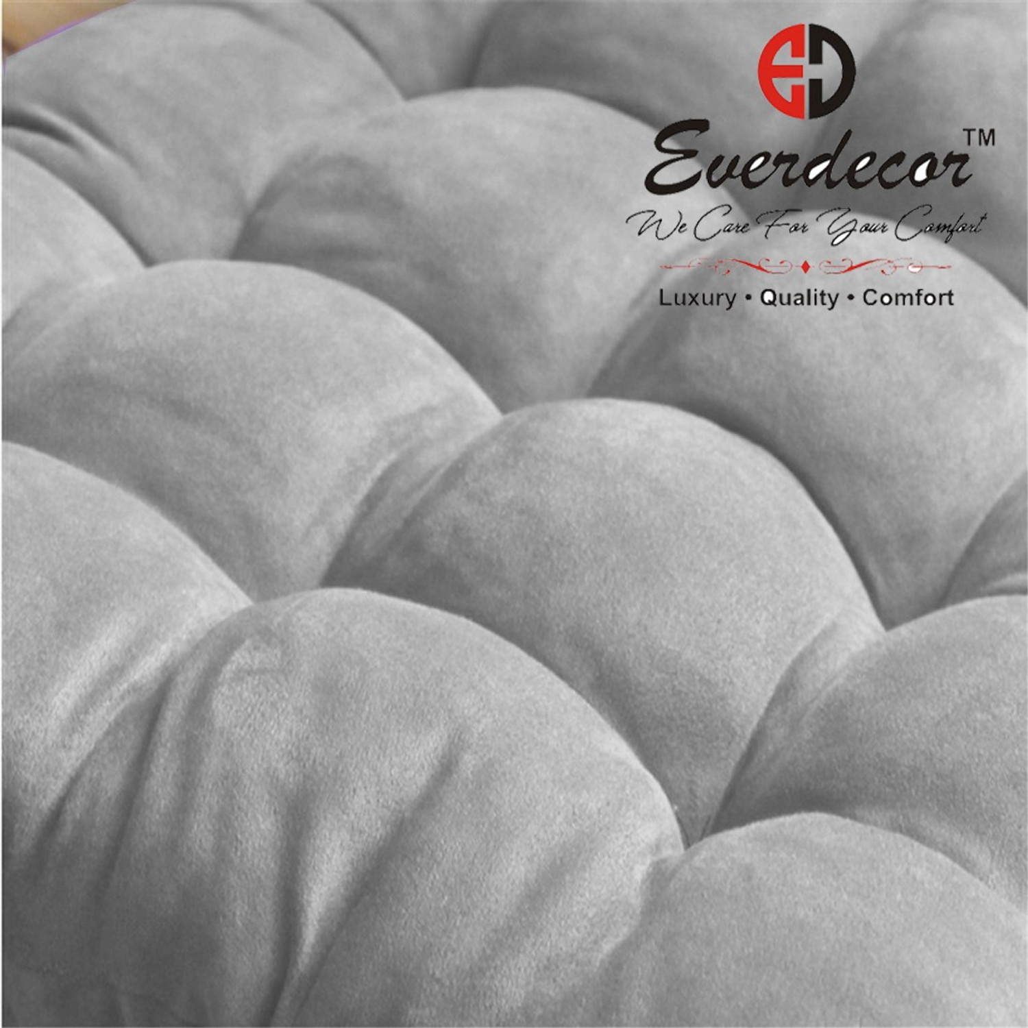 Image of EVERDECOR Polyester Fibre Chair Pad Pack of 1 Solid Rocking Cushion