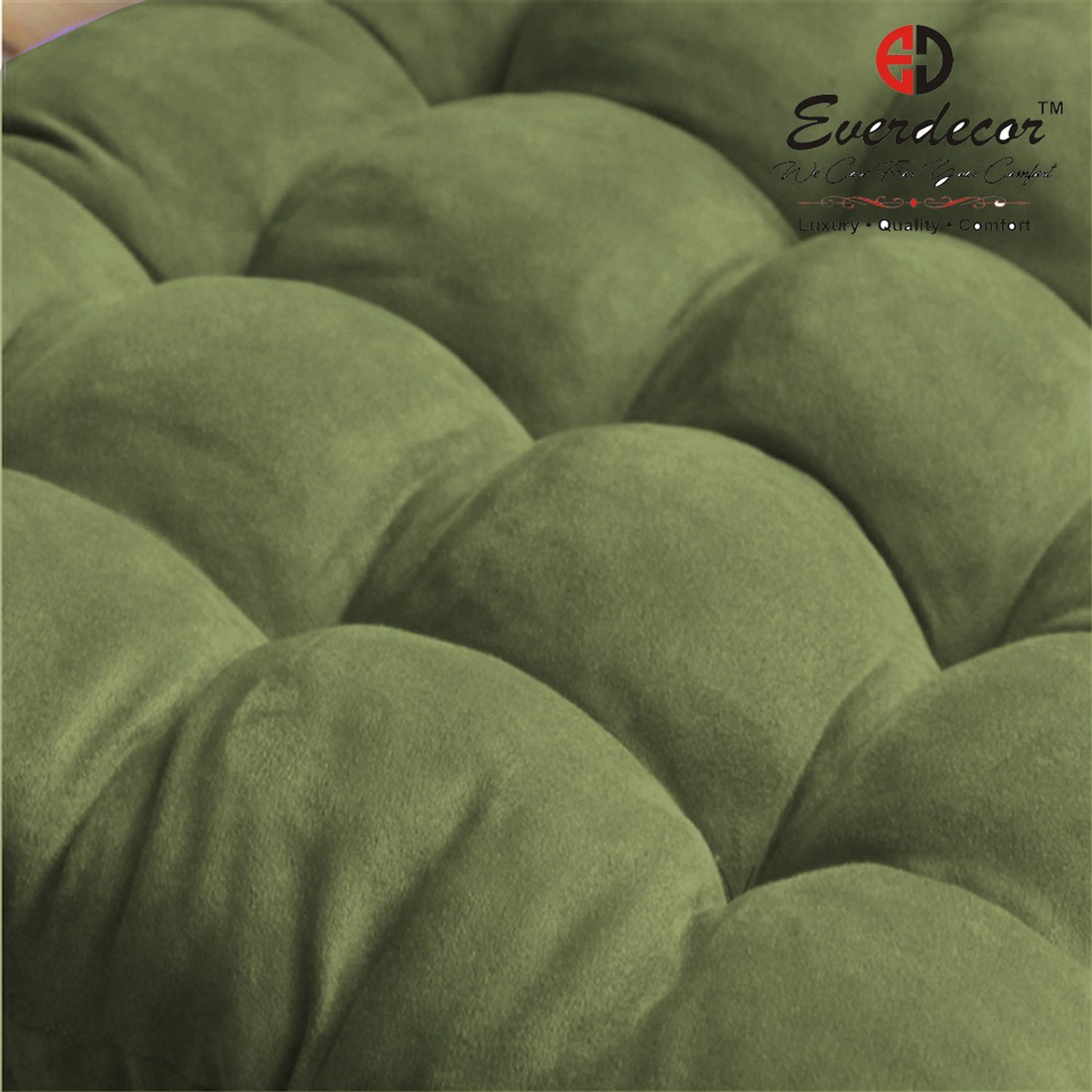 Image of EVERDECOR Polyester Fibre Chair Pad Pack of 1 Solid Rocking Chairpad Cushion