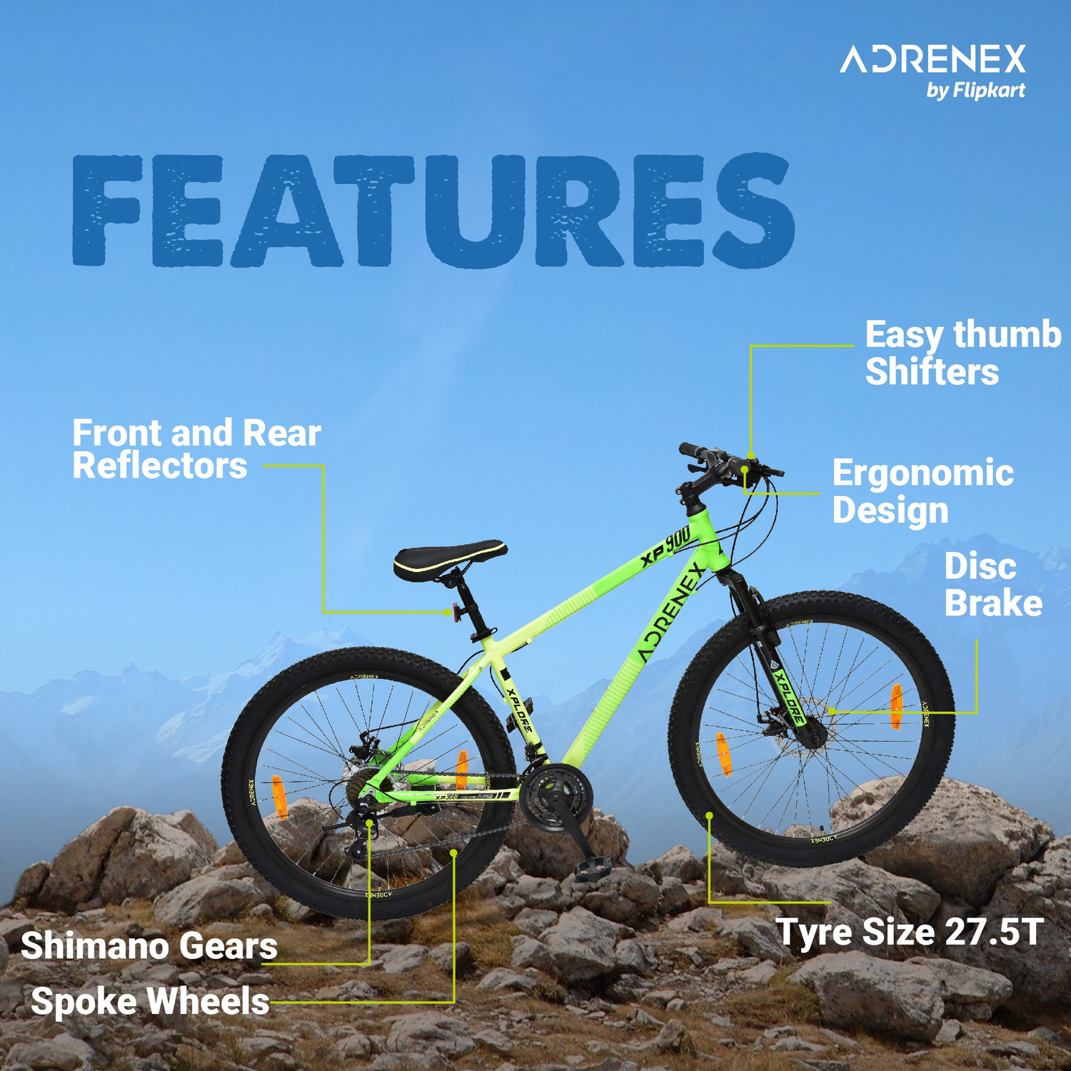 Image of Adrenex by Flipkart Xplore XP 900 27.5 T (inch) Mountain Cycle