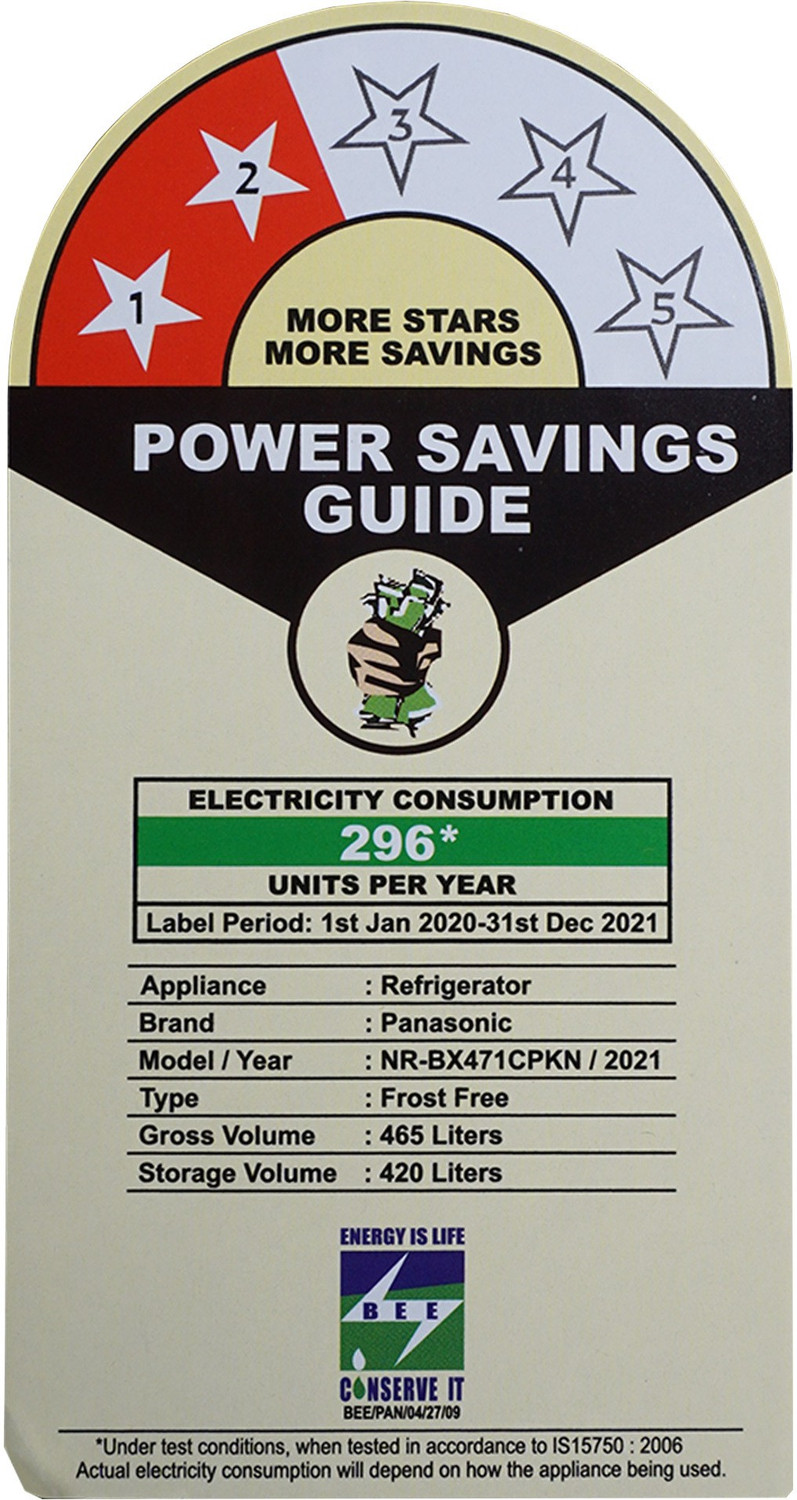 Image of Panasonic 465 L Frost Free Double Door 2 Star Refrigerator