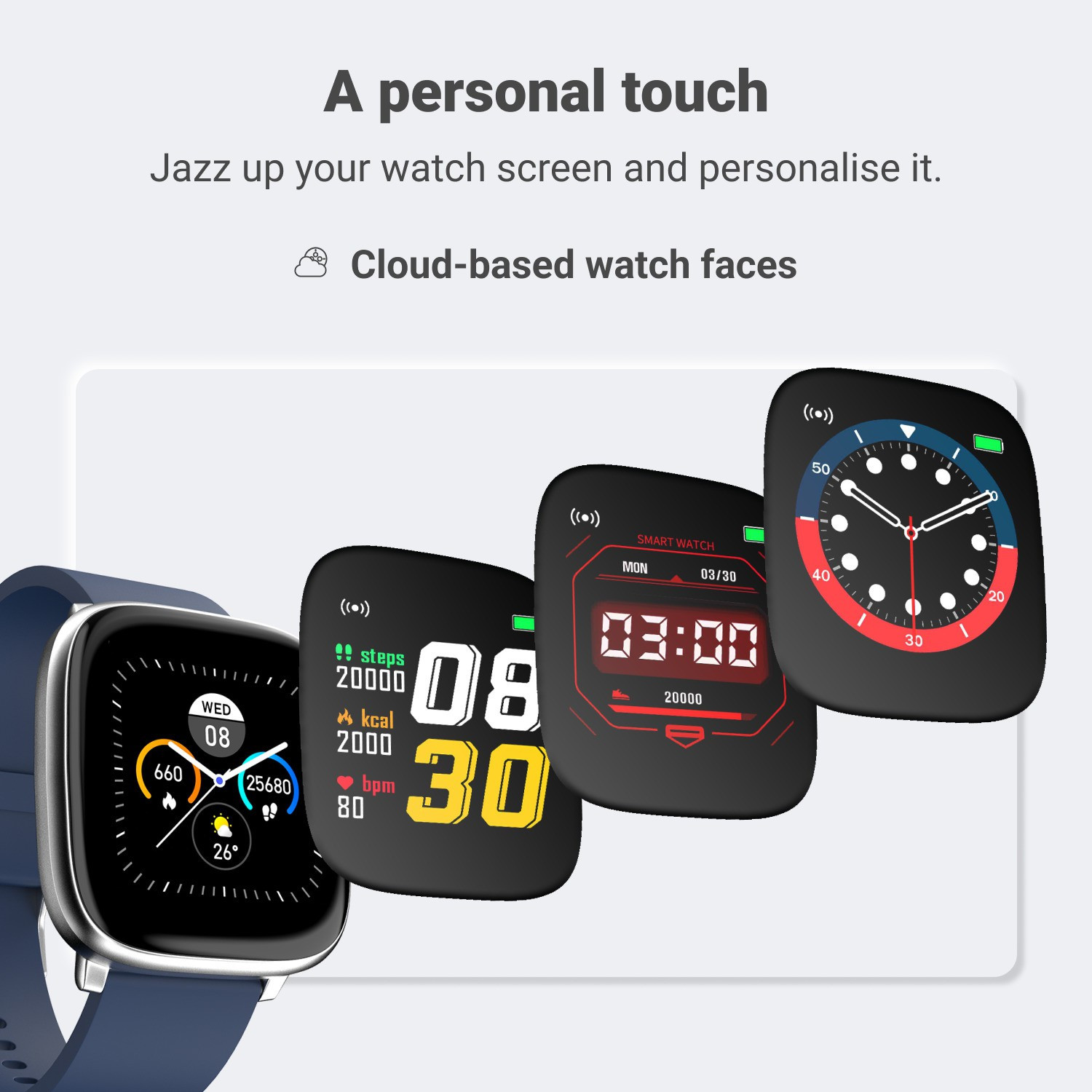 Image of Noise Qube with 1.4 inch Full Touch display, Multi-Sports modes, 7-day Battery,Spo2 Smartwatch