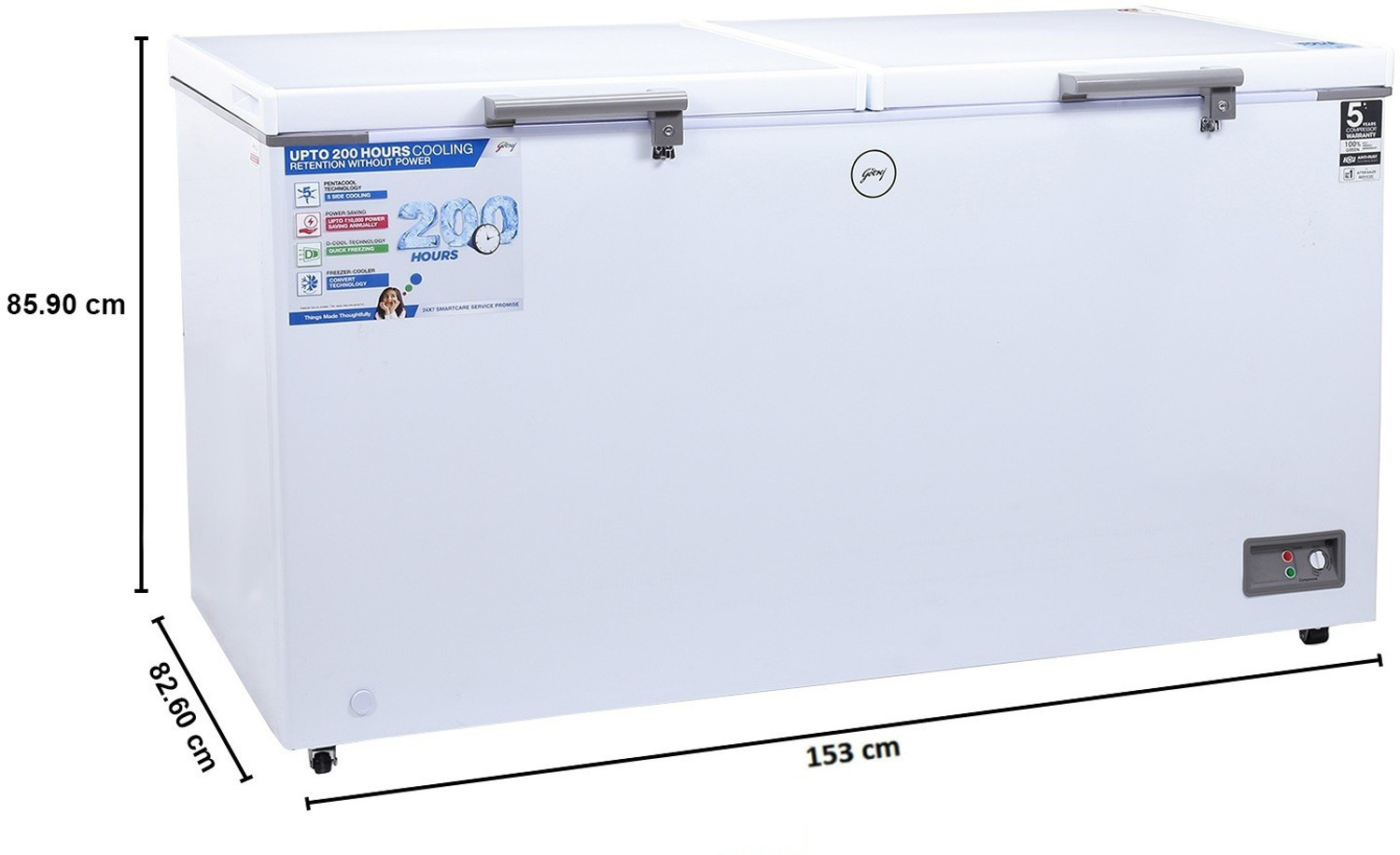 Image of Godrej 500 L Double Door Standard Deep Freezer
