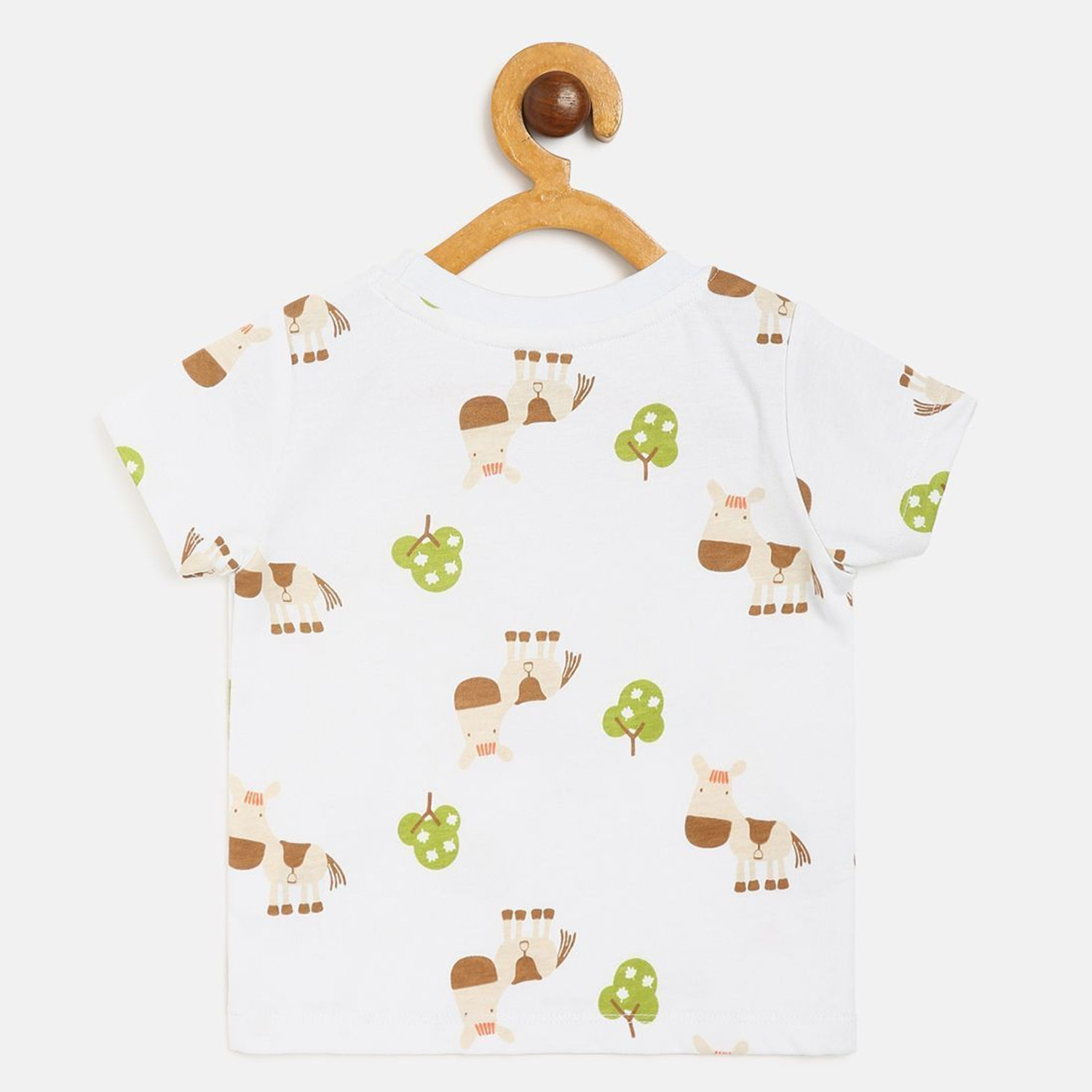 Image of MINI KLUB Baby Boys Printed Pure Cotton Regular T Shirt