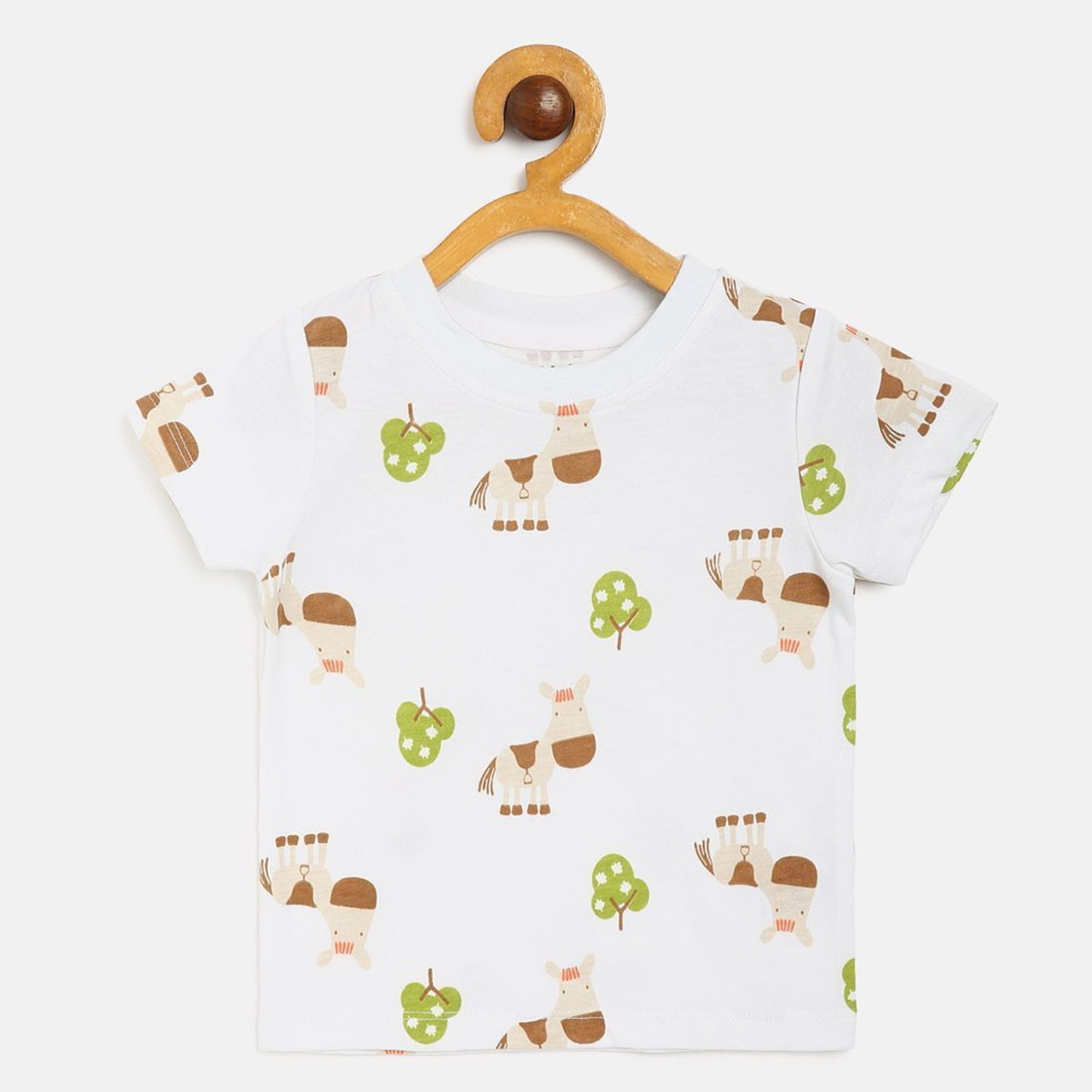 Image of MINI KLUB Baby Boys Printed Pure Cotton Regular T Shirt