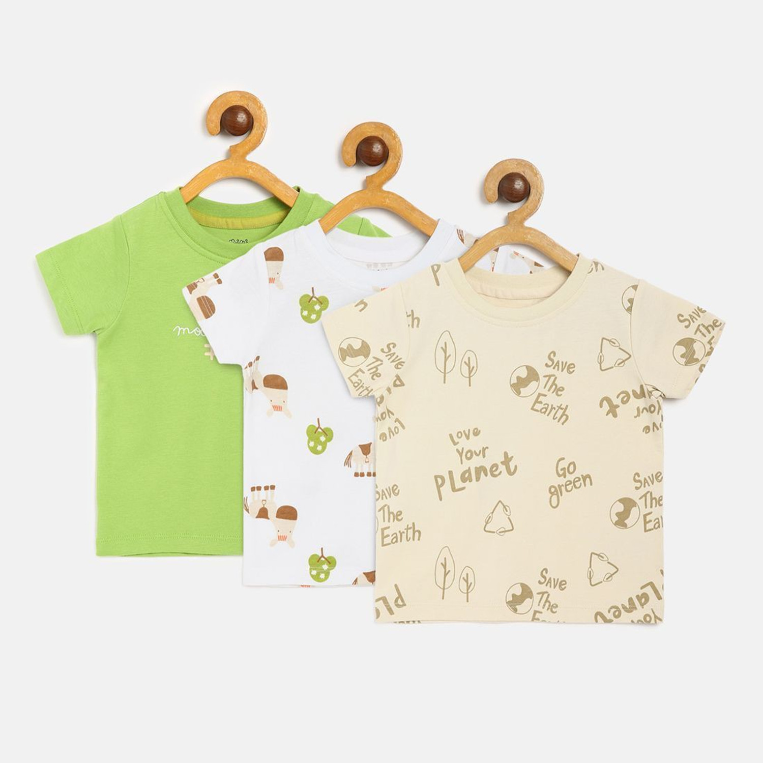 Image of MINI KLUB Baby Boys Printed Pure Cotton Regular T Shirt