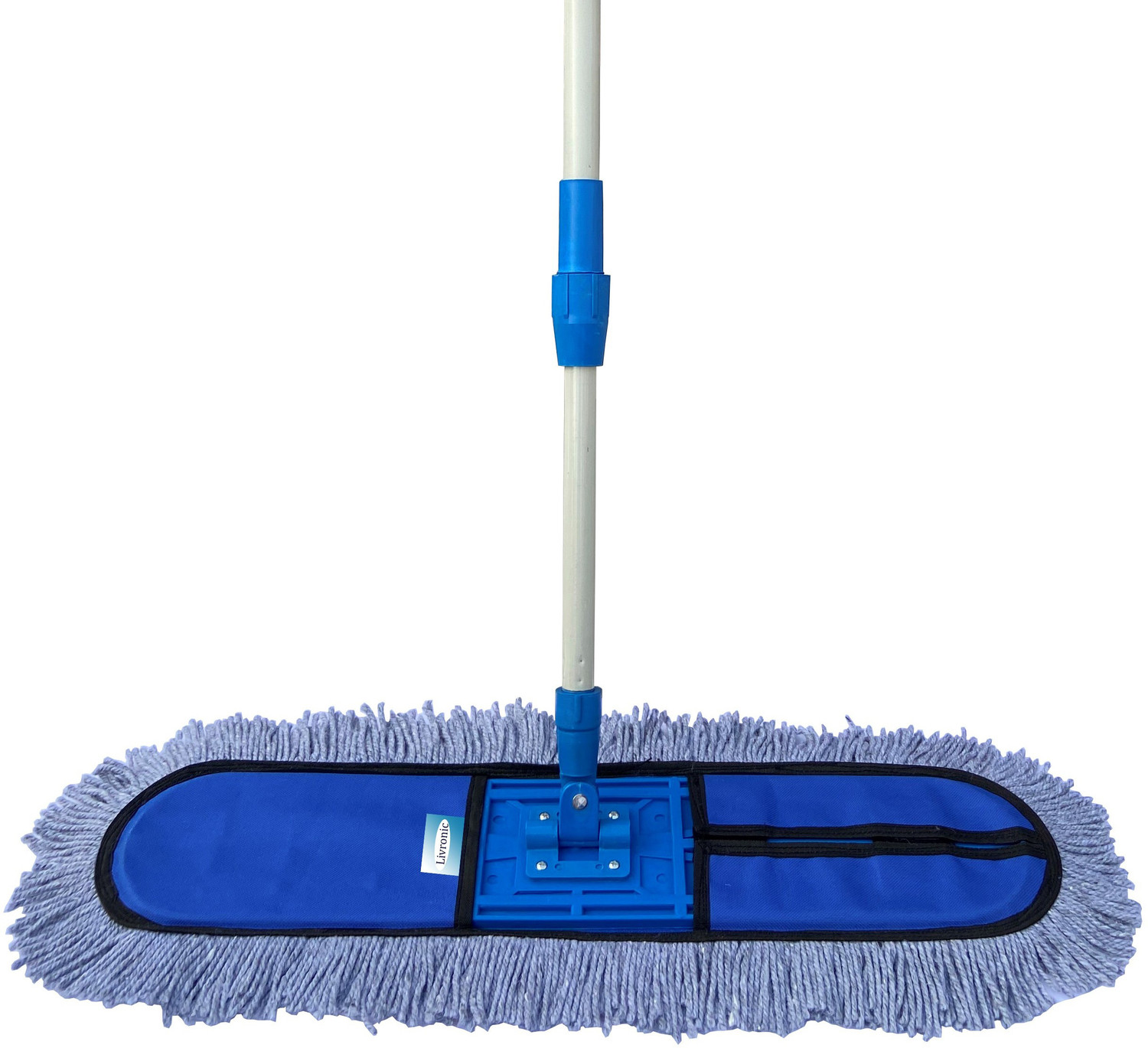 Image of Livronic Plastic Cotton Wet and Dry Floor Mop (18-Inch) with 4 Feet Long Handle Dust Mop (Multicolor)