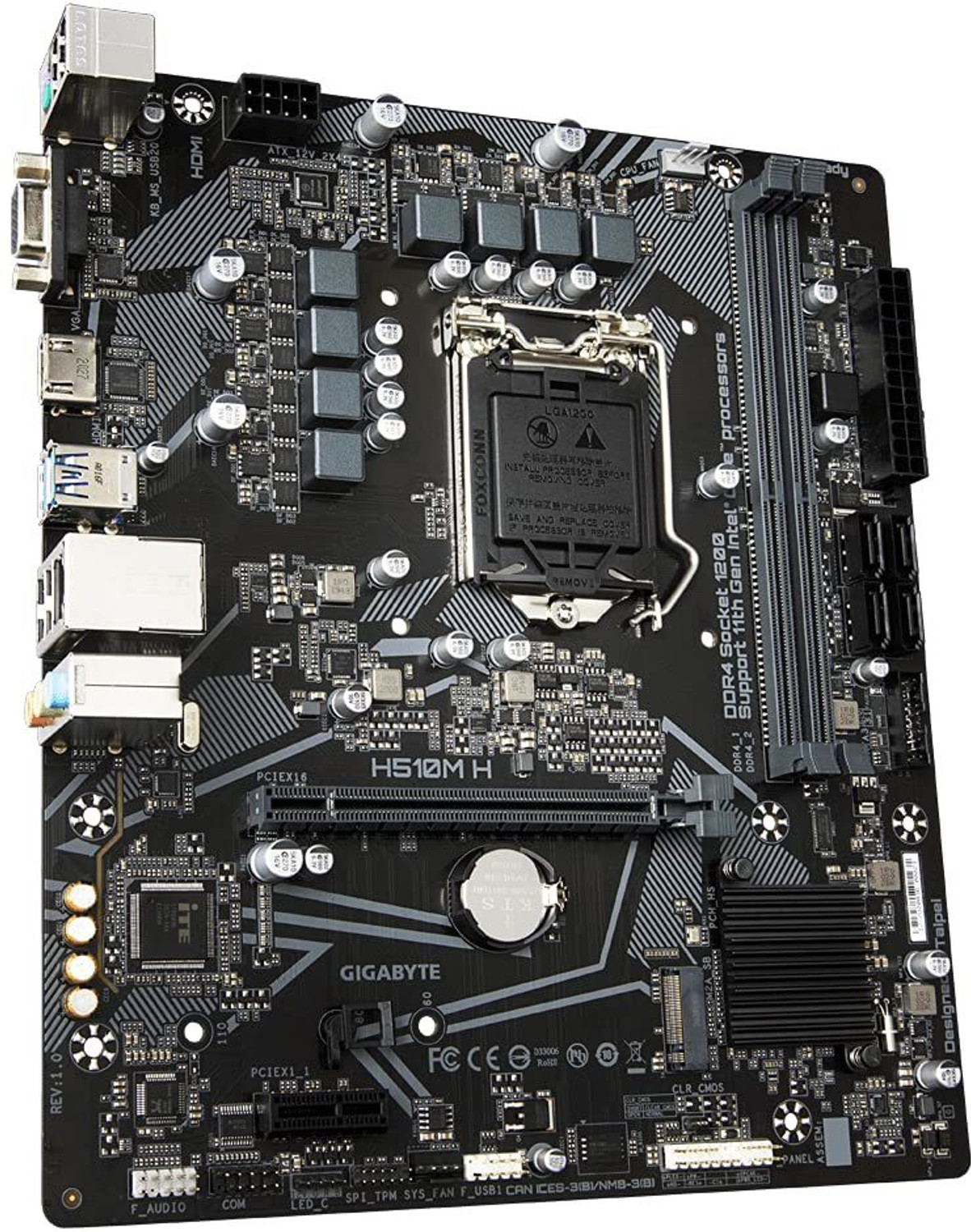 Image of GIGABYTE H510M H Ultra Durable with 6+2 Phases Digital VRM, PCIe 4.0* Design LGA 1200Socket Micro-ATX Intel H410 Chipset DDR4 Motherboard for Desktop