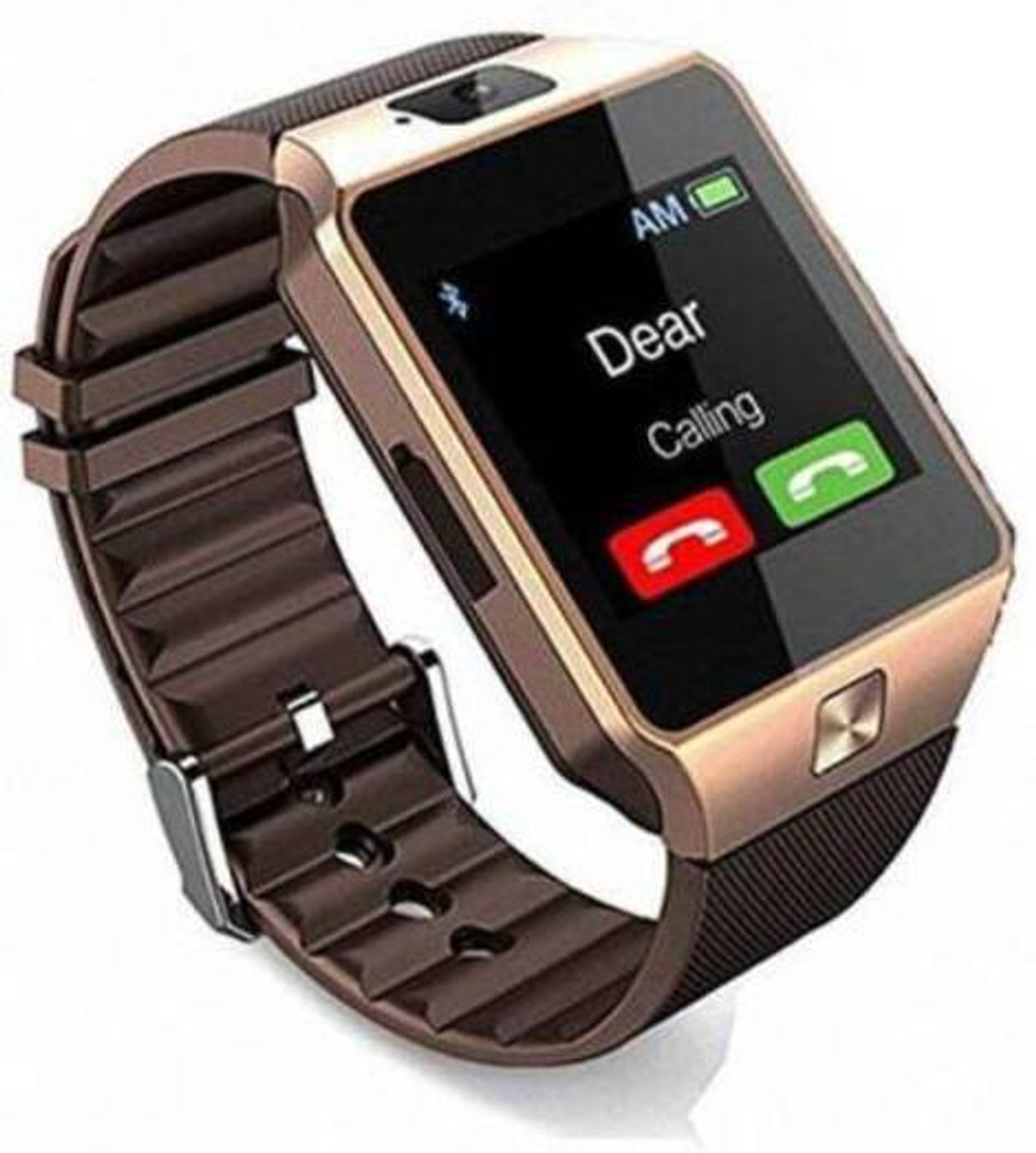 Image of CYXUS 4G Camera and Sim Card Support watch Smartwatch (Brown Strap, free)