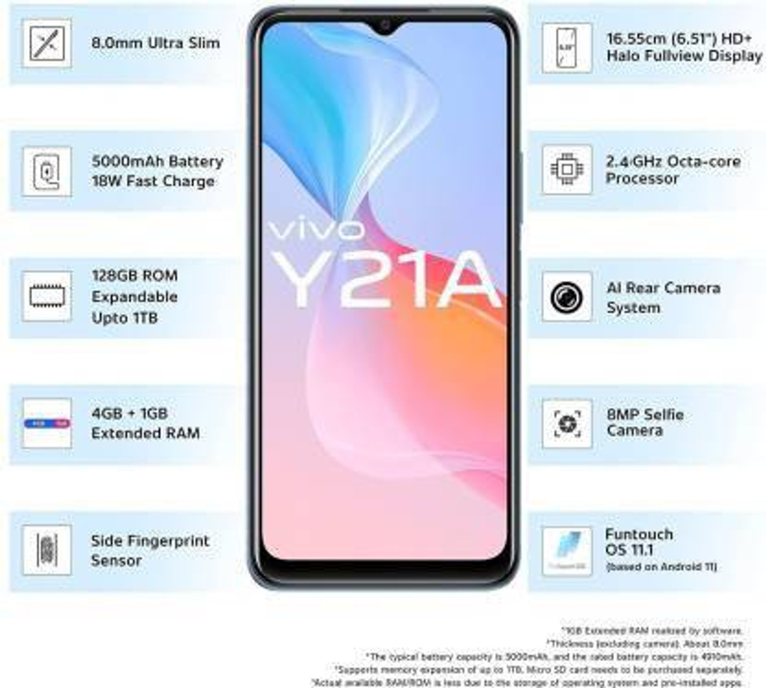 Image of vivo Y21A (Diamond Glow, 64 GB)