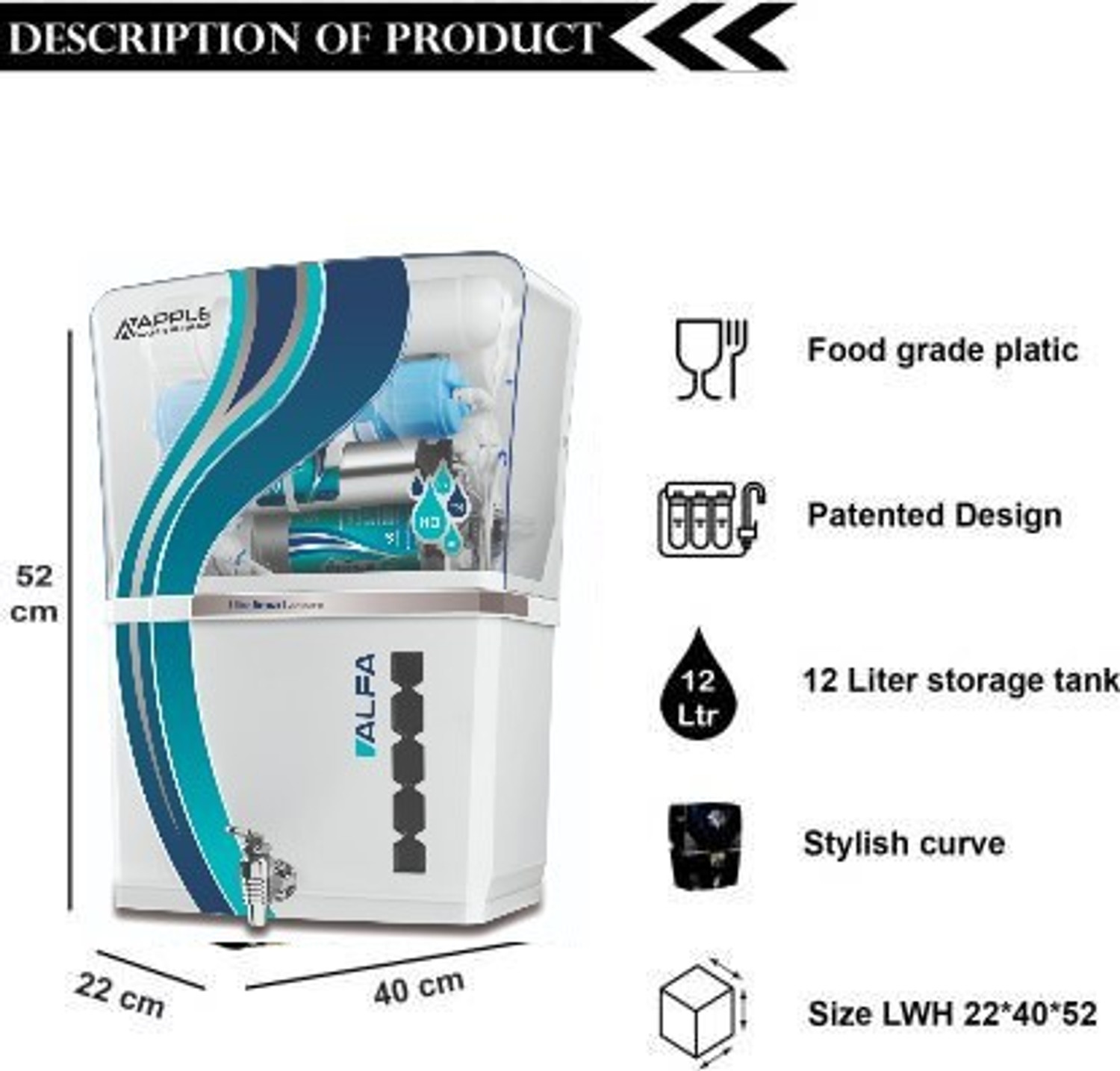 Image of Aqua Fresh ALFA HT MINERAL RO+UV+UF+TDS+Mineral FULLY AUTOMATIC ELECTRICAL BOREWELL 1500TDS 12 L RO + UV + UF + TDS Water Purifier