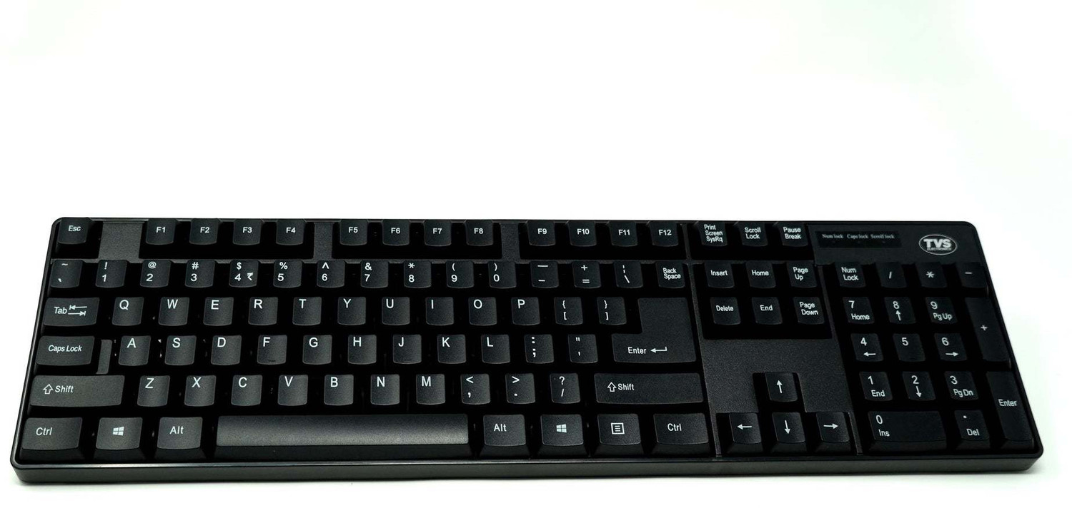 Image of Tvs Electronics Champ Keyboard Wired USB Standard Desktop Keyboard Compatible with Desktop, Laptop, Mac Champ Keyboard