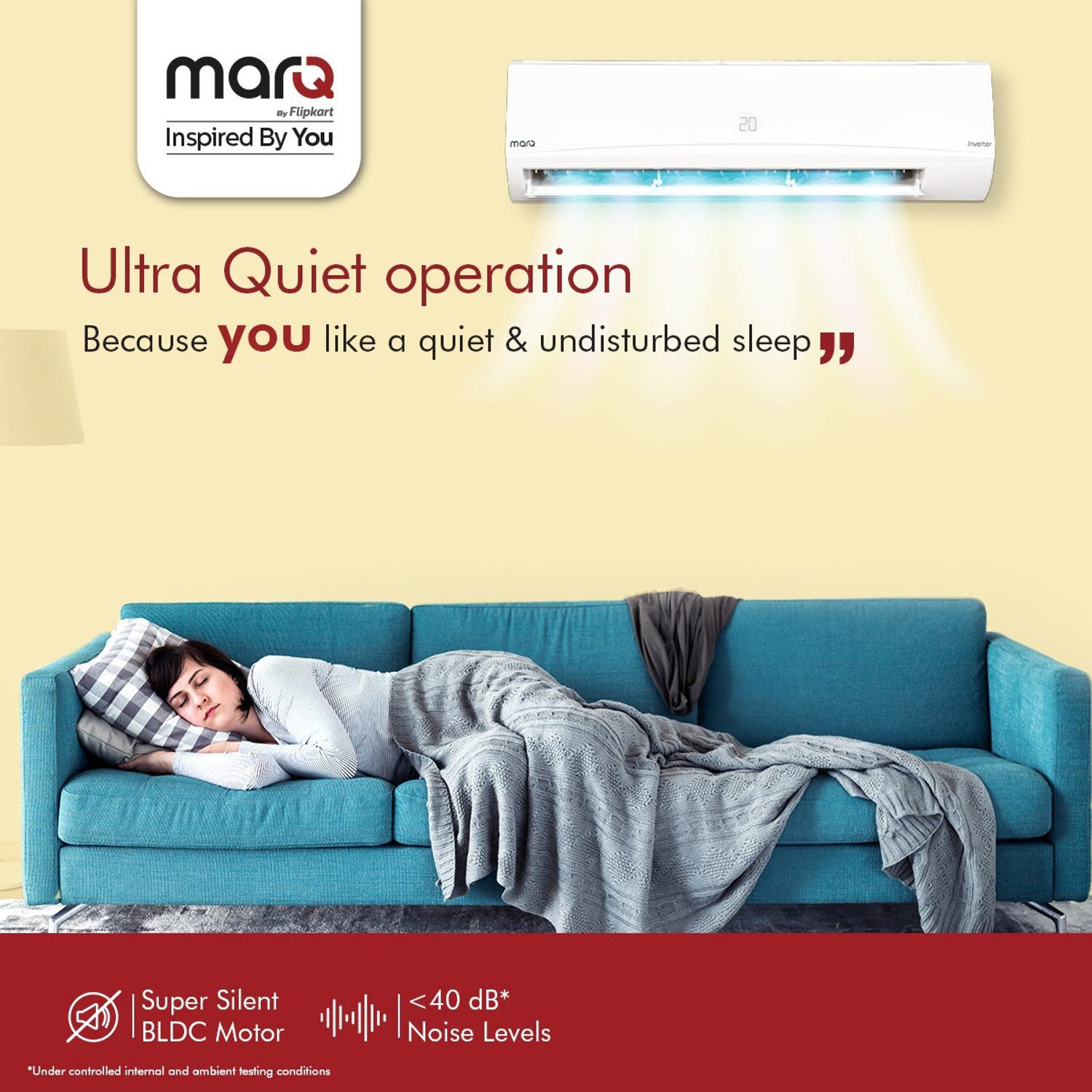 Image of MarQ by Flipkart 2022 Model 1.2 Ton 3 Star Split Inverter AC