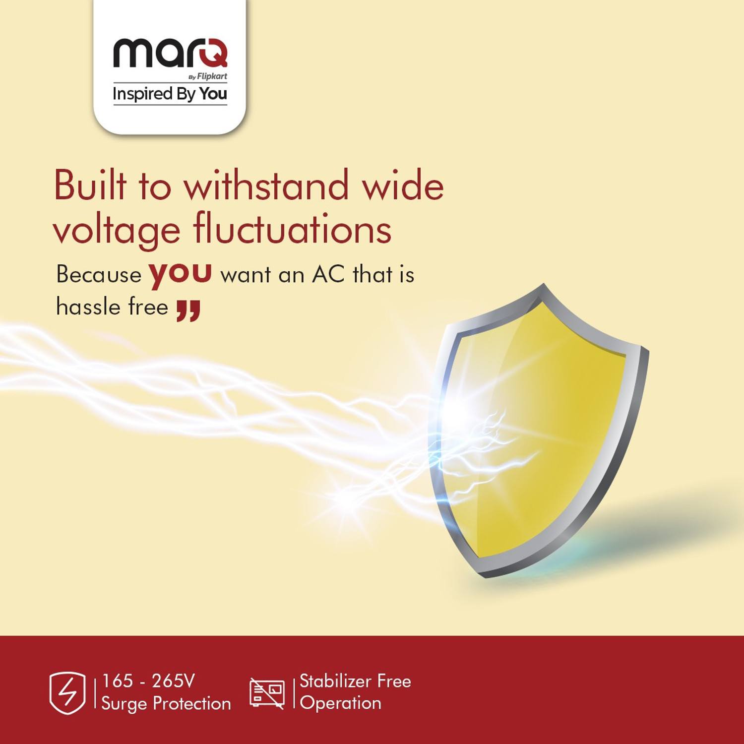 Image of MarQ by Flipkart 2022 Model 1.2 Ton 3 Star Split Inverter AC