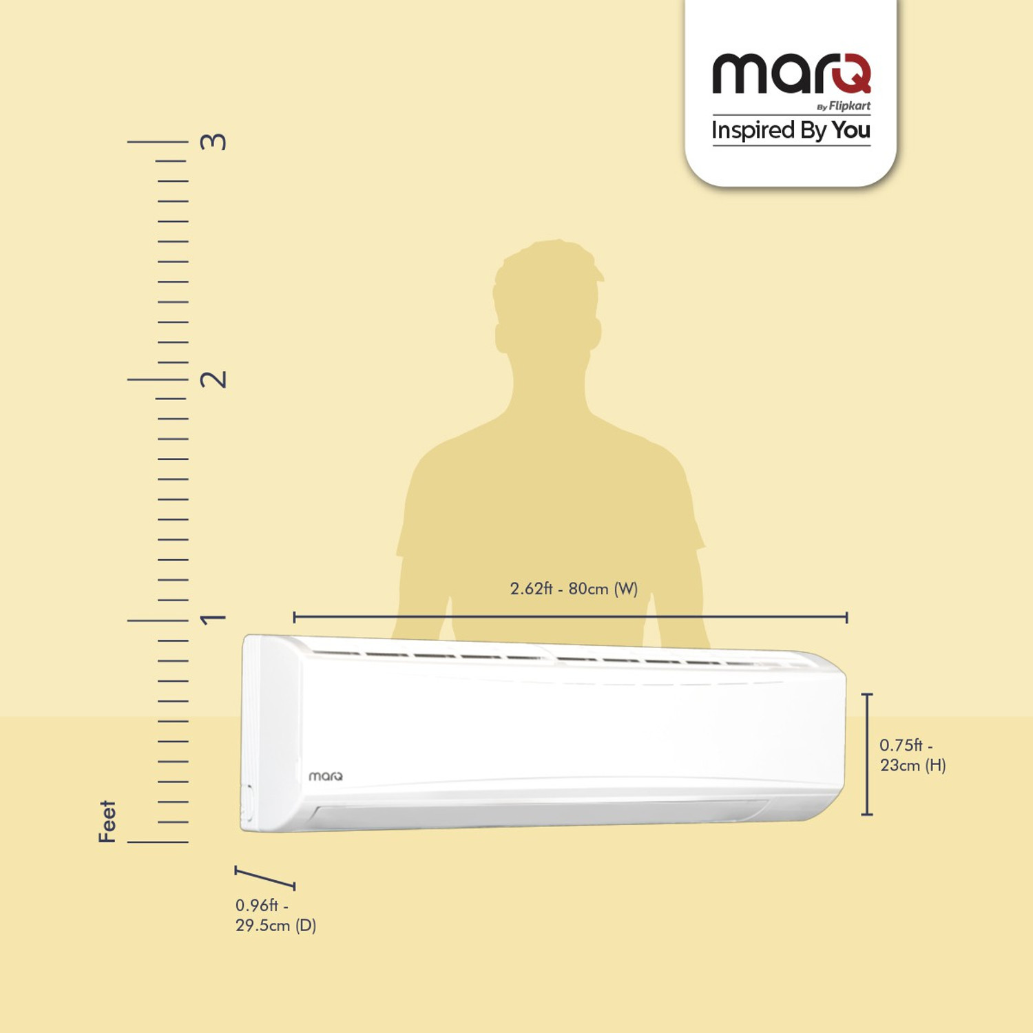 Image of MarQ by Flipkart 2022 Model 1.2 Ton 3 Star Split Inverter AC